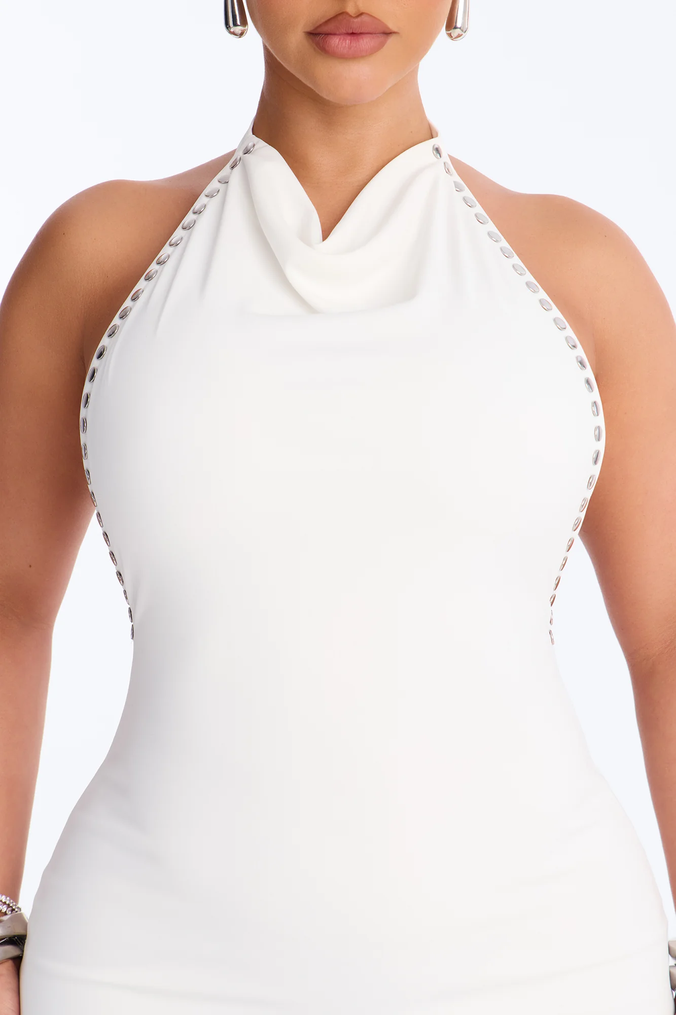 It Girl Energy Grommet Maxi Dress - White - Image 3