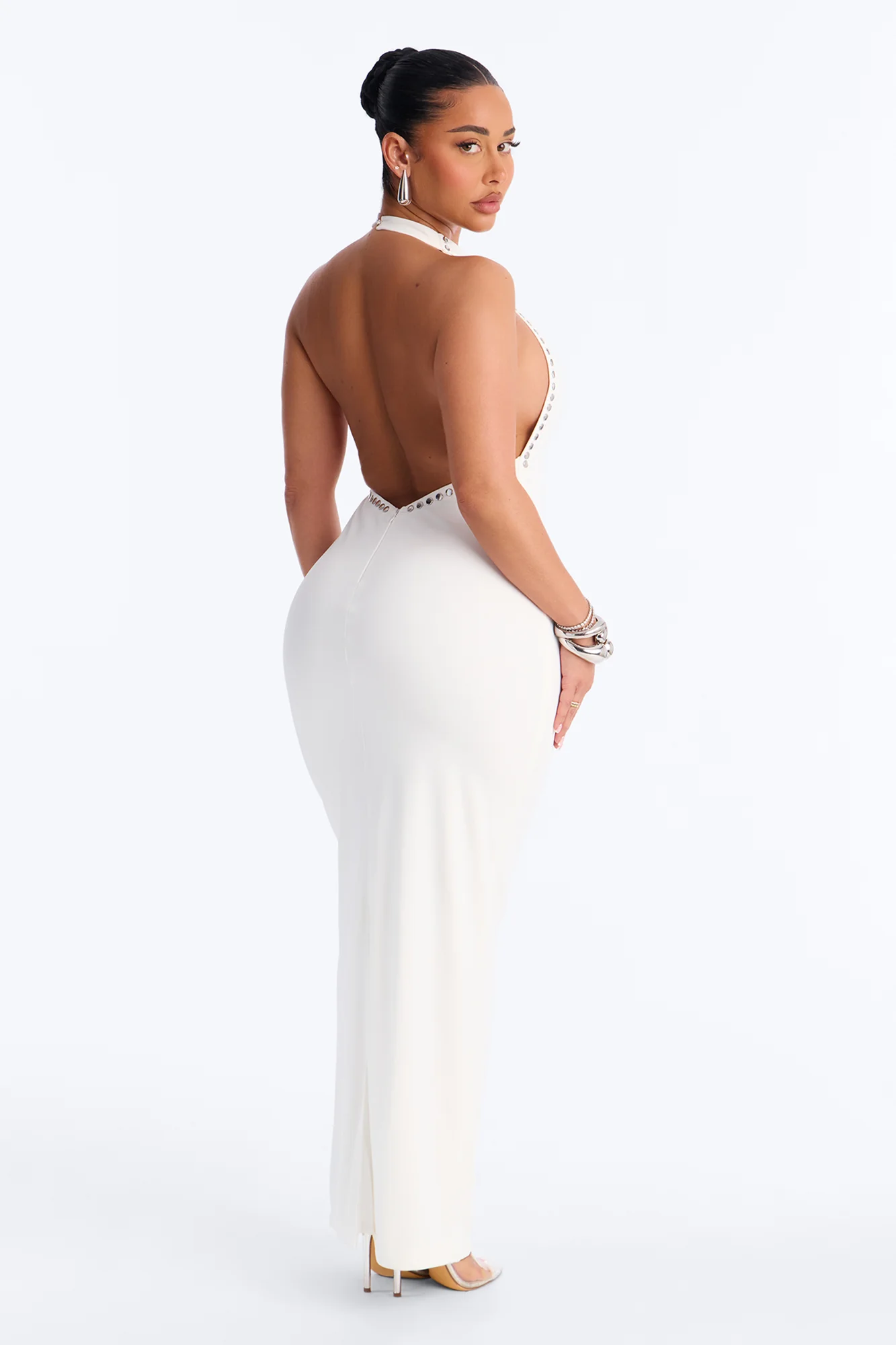 It Girl Energy Grommet Maxi Dress - White - Image 4