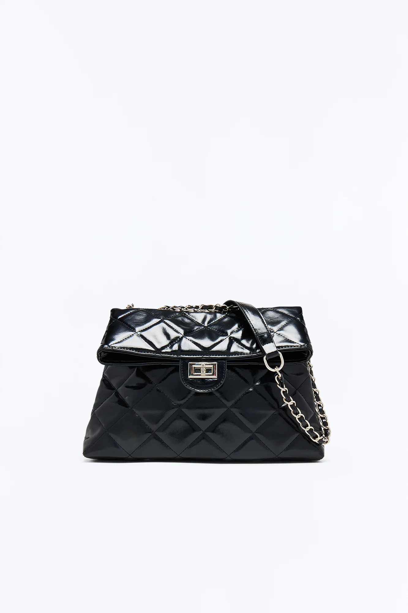 It's A Date Faux Leather Quilted Bag - Black - Image 3