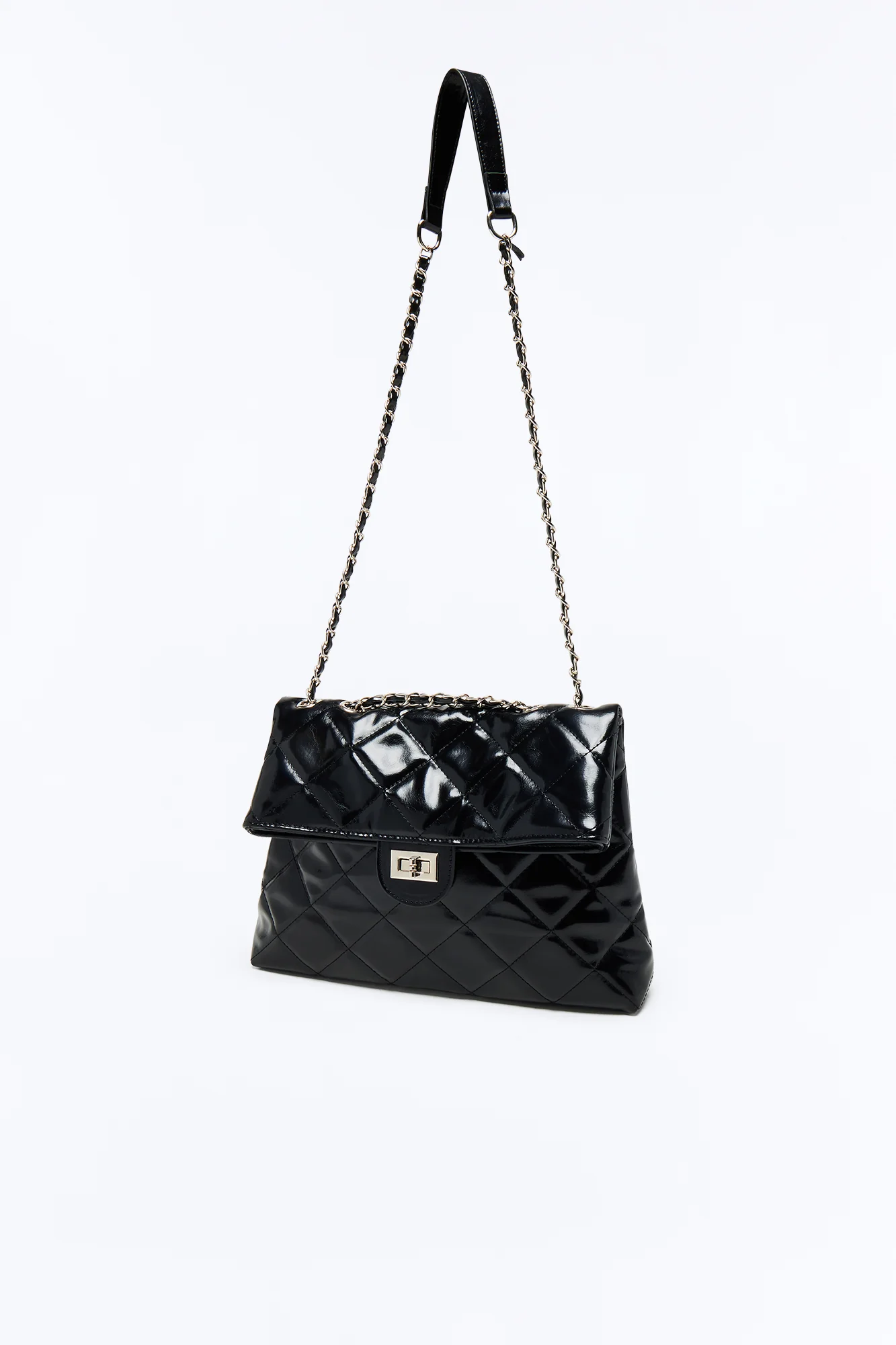 It's A Date Faux Leather Quilted Bag - Black - Image 4