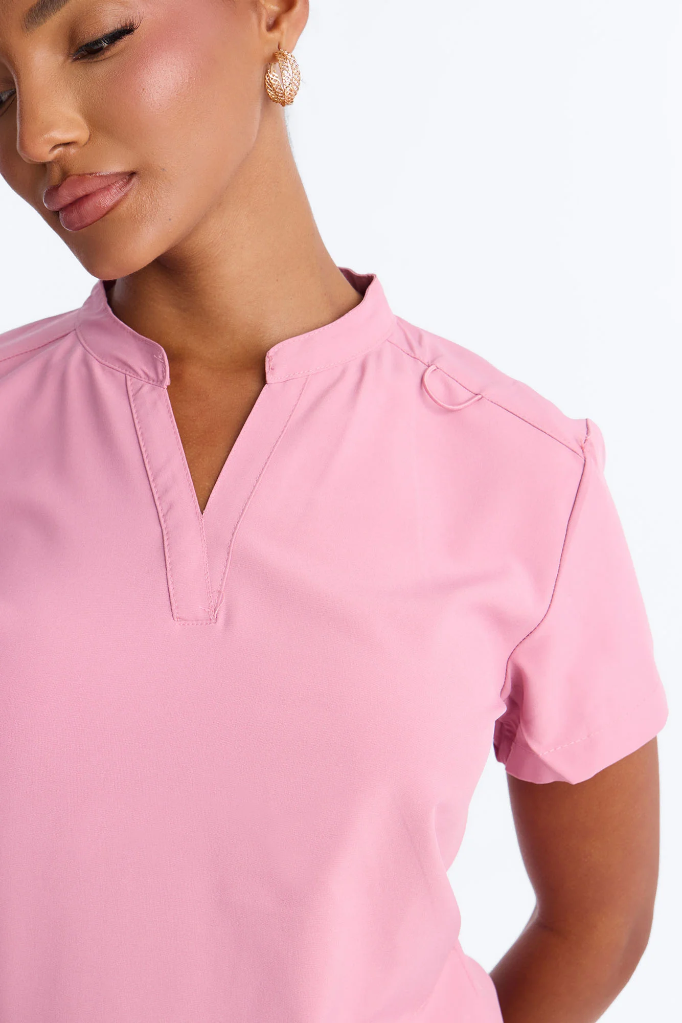 It's Go Time Collared Open Leg Uniform Scrub Set - Mauve - Image 3