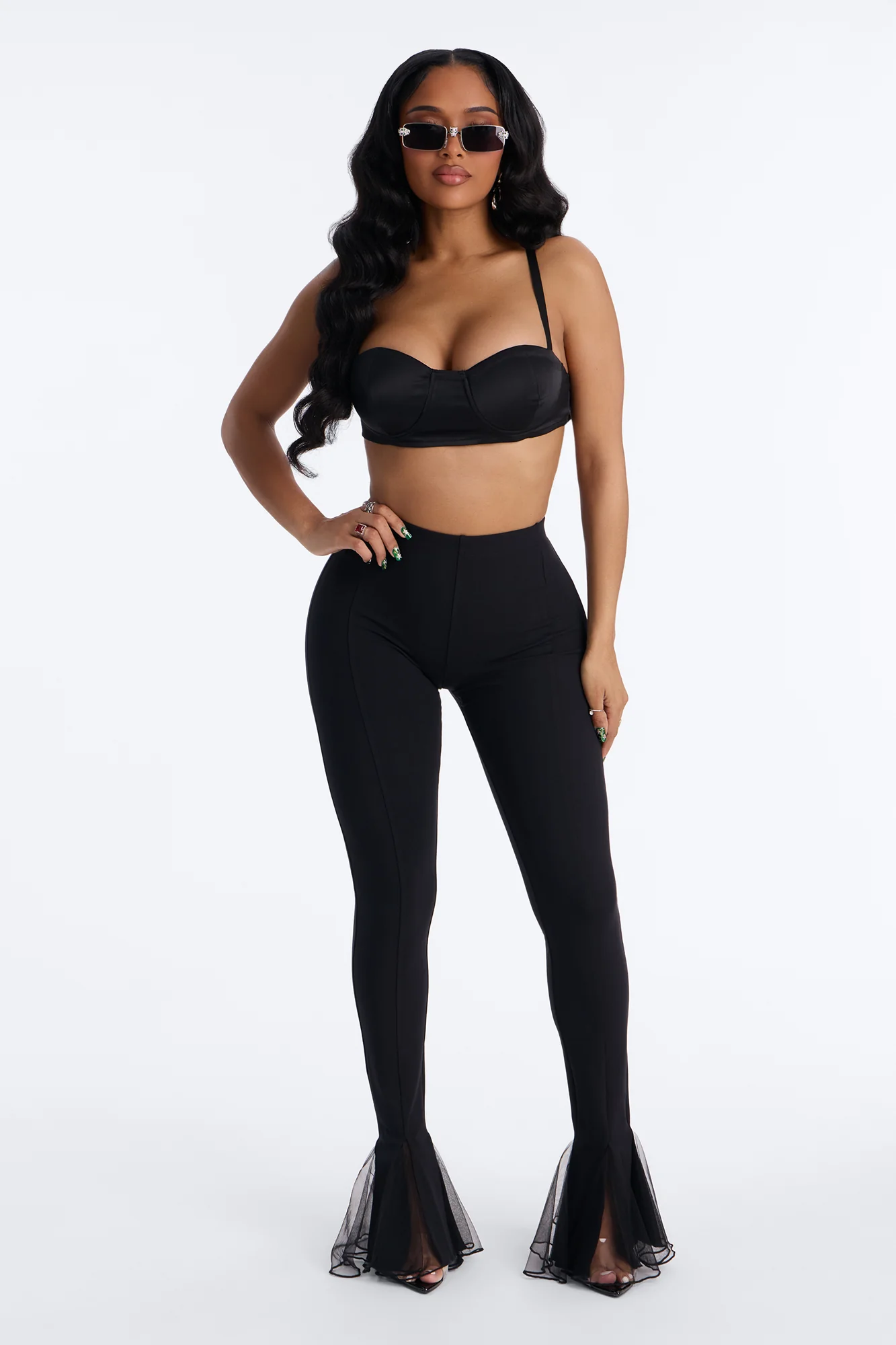 Its My Party Low Rise Flare Legging - Black