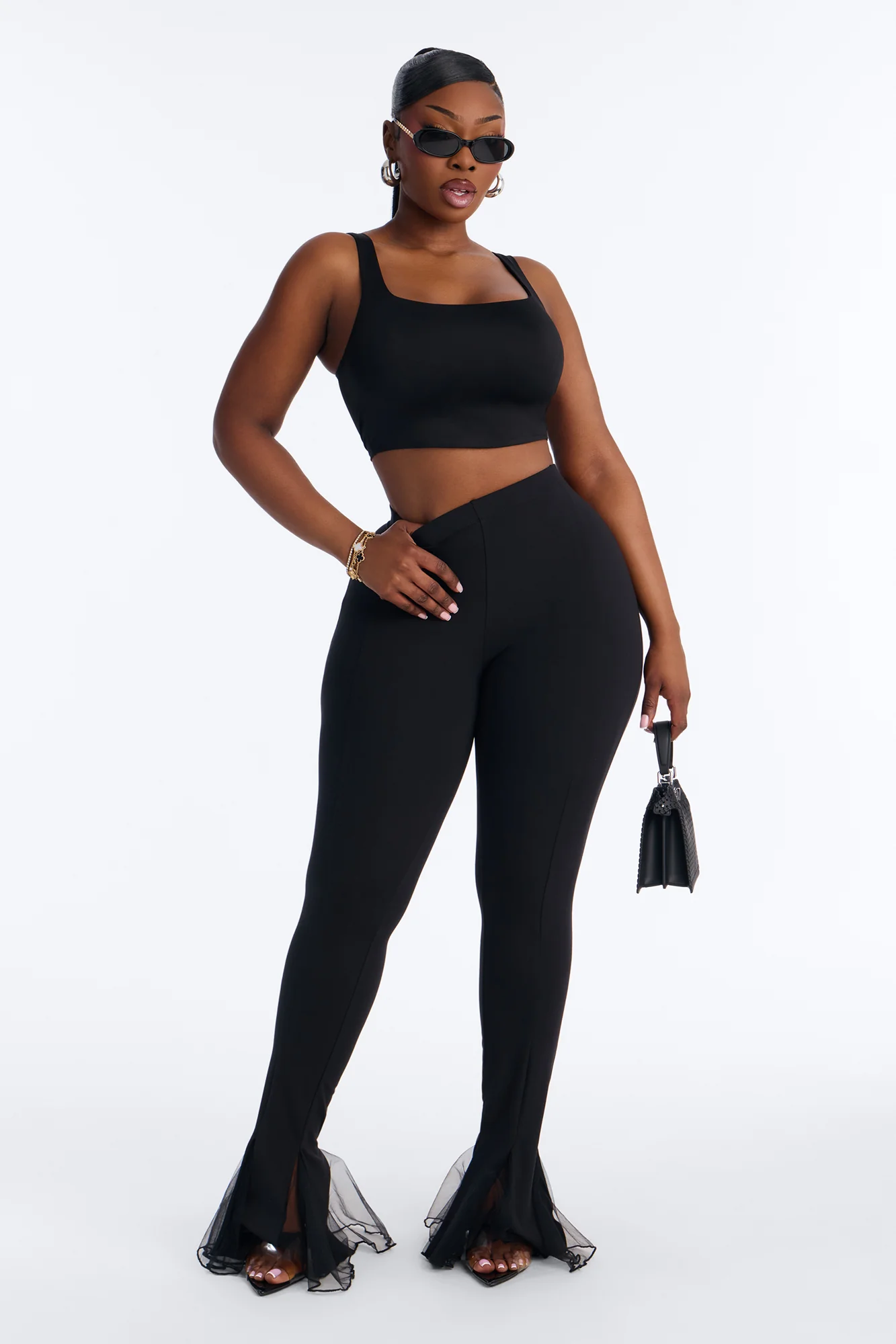 Its My Party Low Rise Flare Legging - Black - Image 4