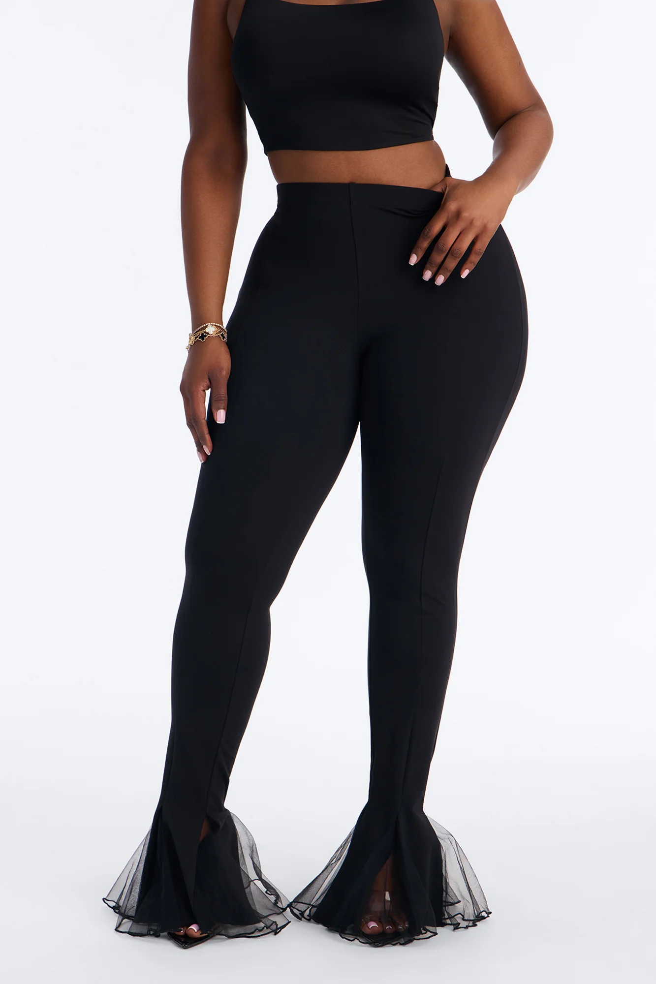 Its My Party Low Rise Flare Legging - Black - Image 5