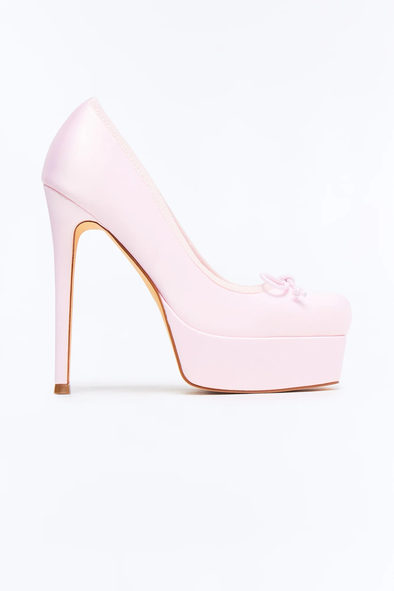 Itzy Satin Bow Ballet Pumps - Light Pink