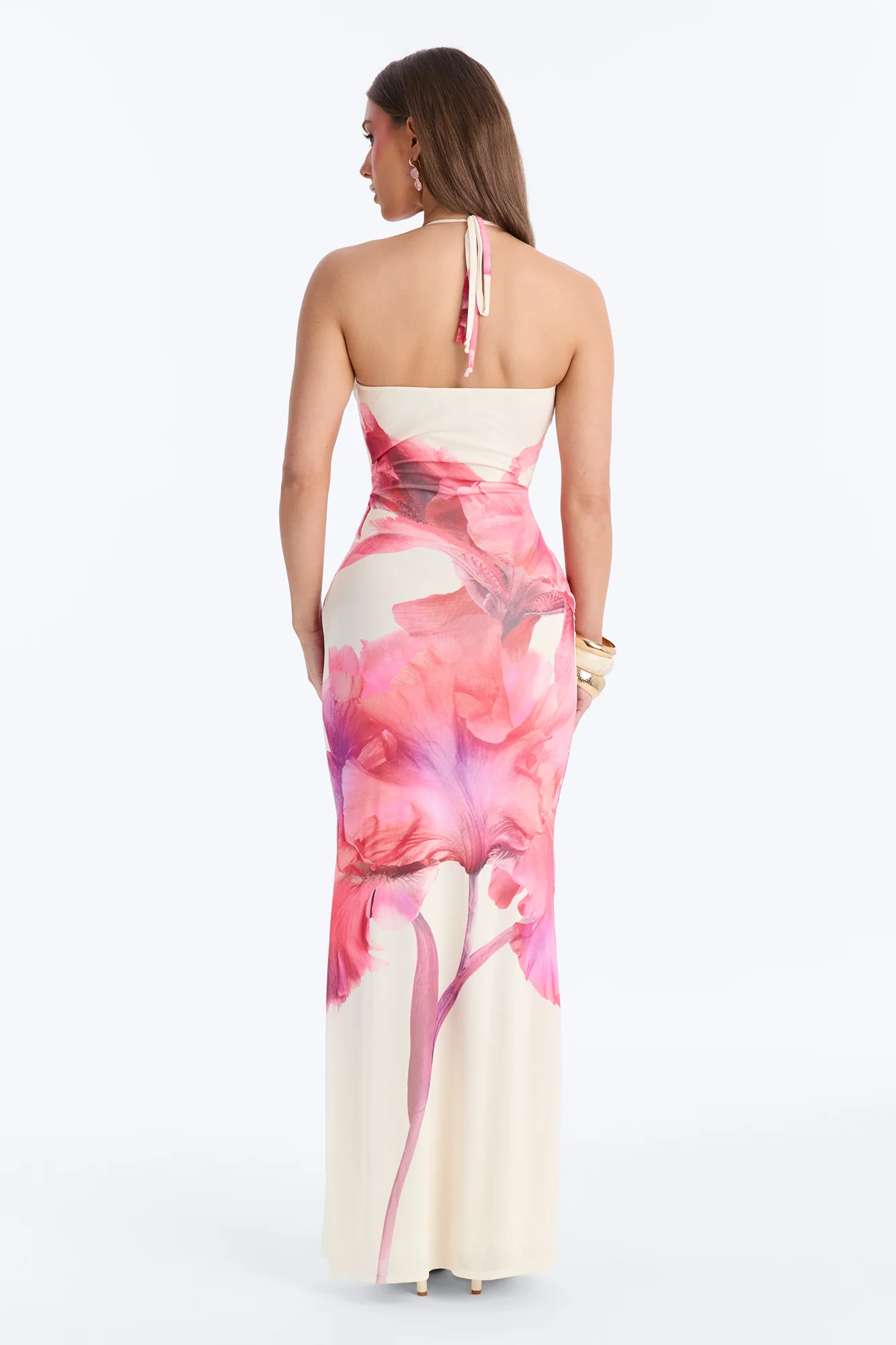 Iyla Floral Mesh Maxi Dress - Pink/combo - Image 3