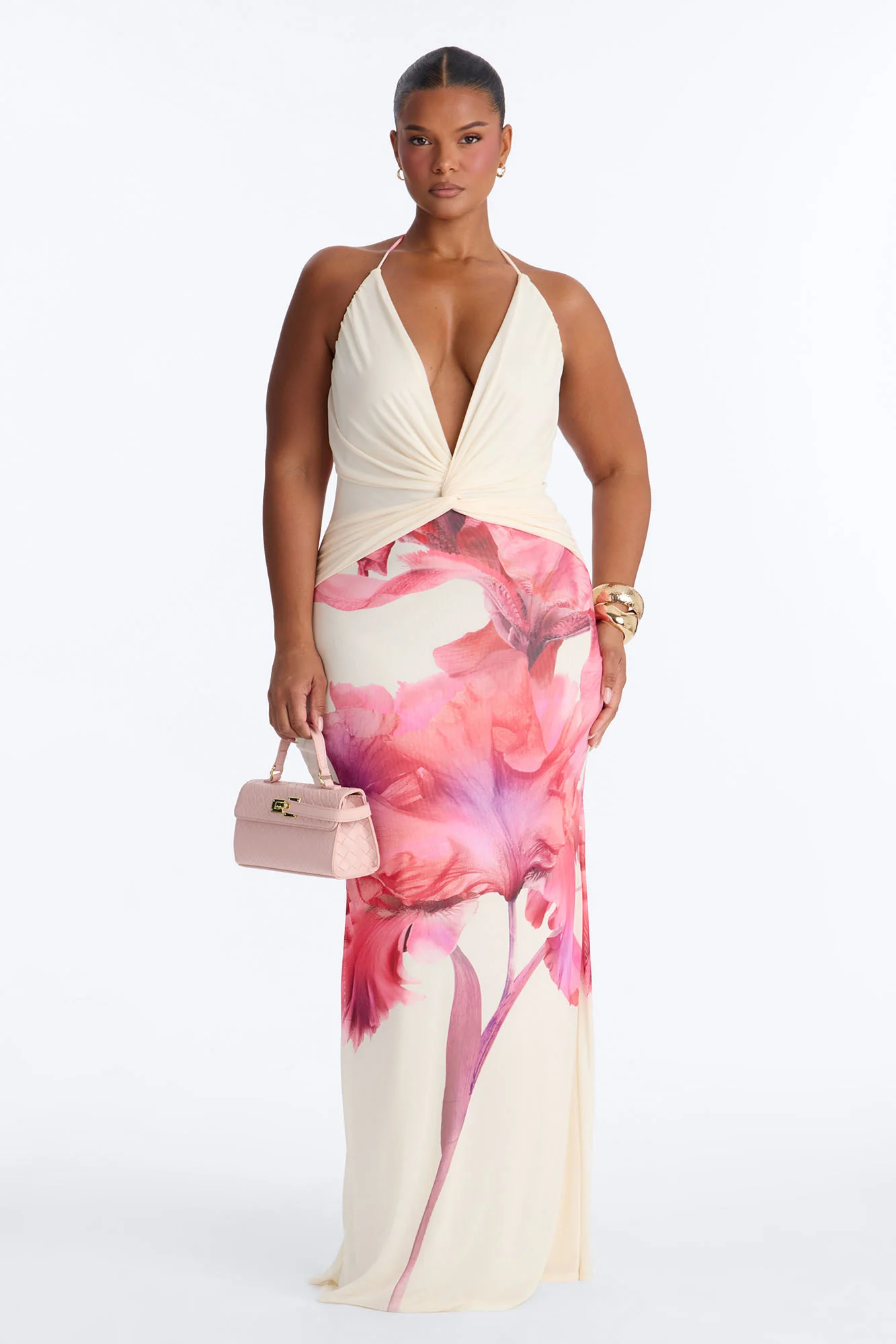 Iyla Floral Mesh Maxi Dress - Pink/combo - Image 4