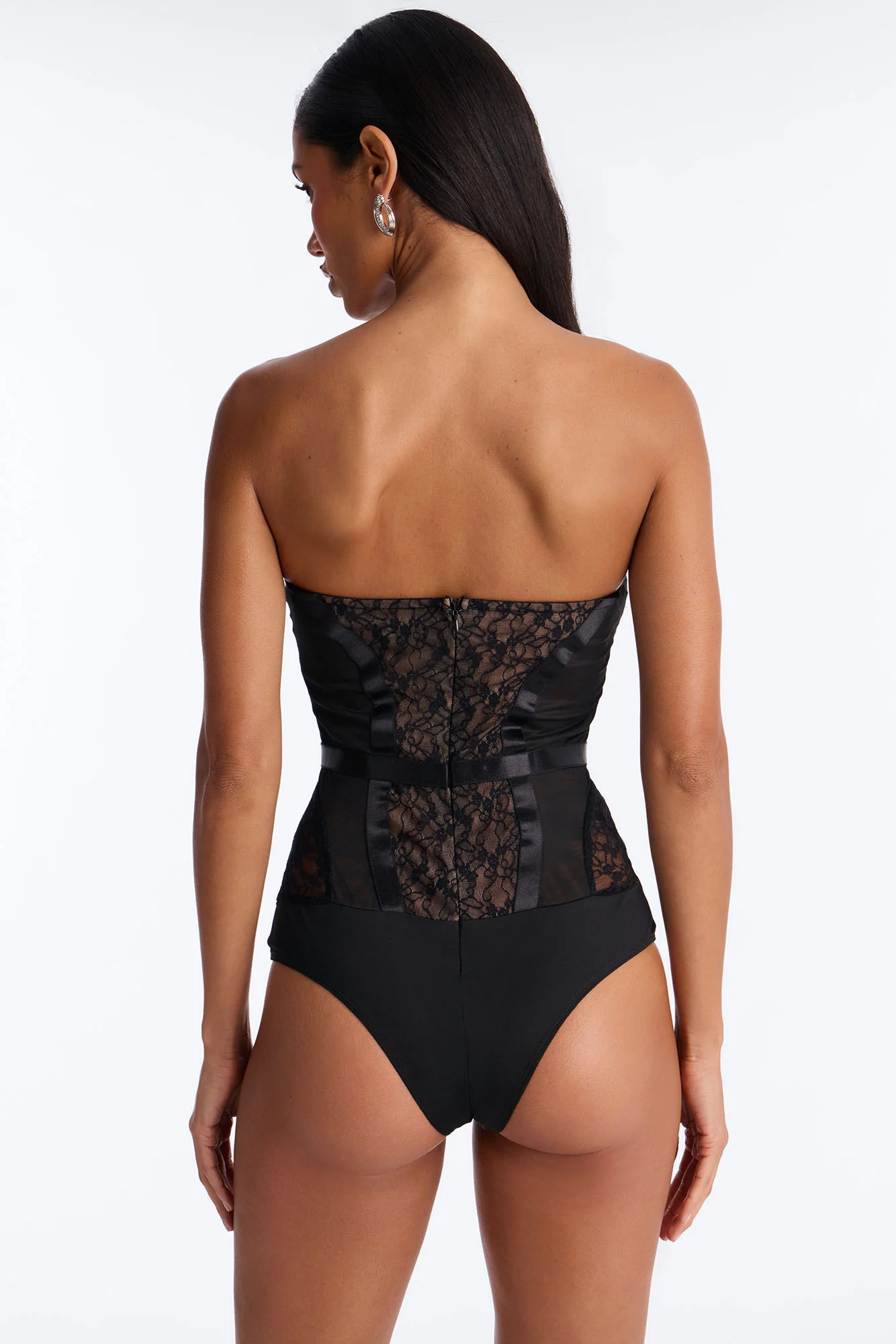 Jackie Lace Strapless Corset Bodysuit - Black/combo - Image 4