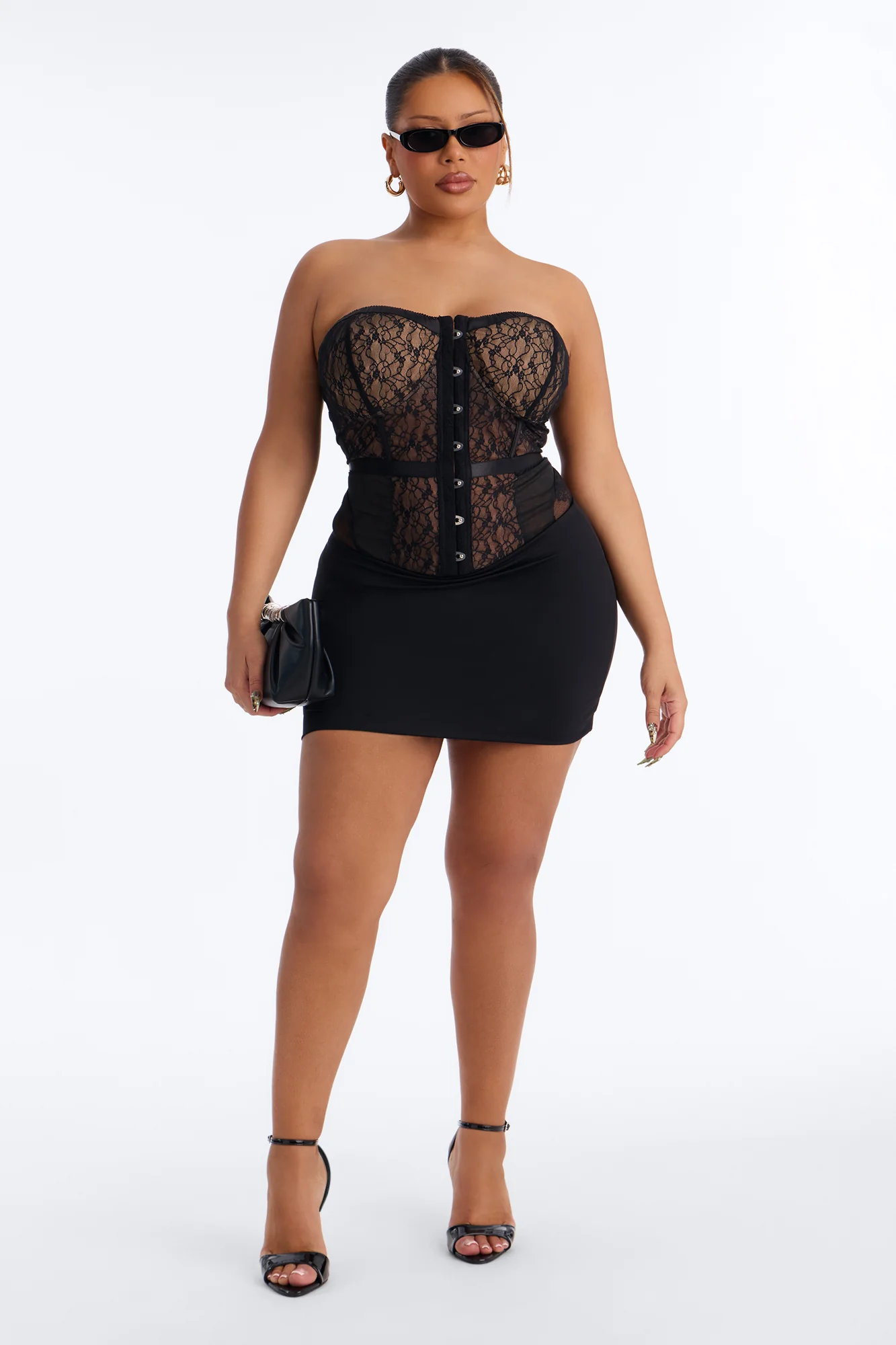 Jackie Lace Strapless Corset Bodysuit - Black/combo - Image 6