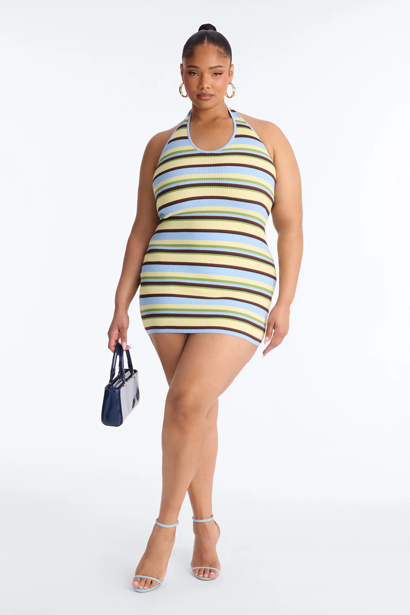 Jada Striped Sweater Mini Dress - Blue/combo - Image 4