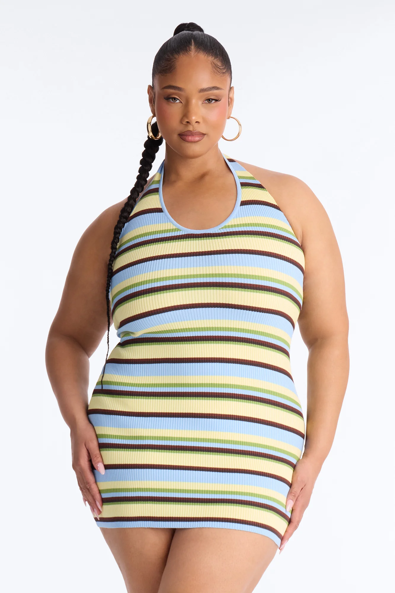 Jada Striped Sweater Mini Dress - Blue/combo - Image 5