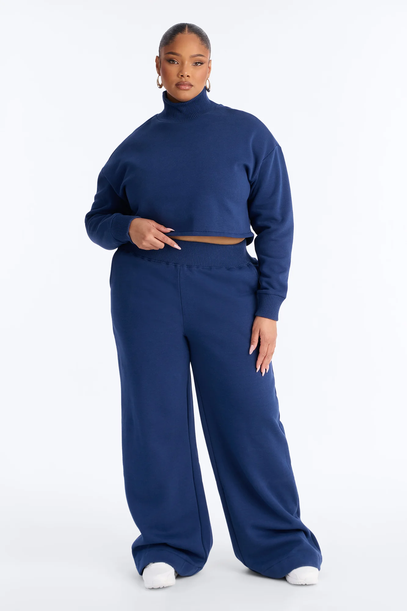 Jada Turtle Neck Fleece Sweatshirt - Navy - Image 5