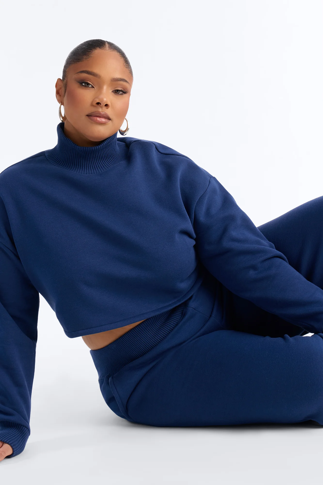 Jada Turtle Neck Fleece Sweatshirt - Navy - Image 6