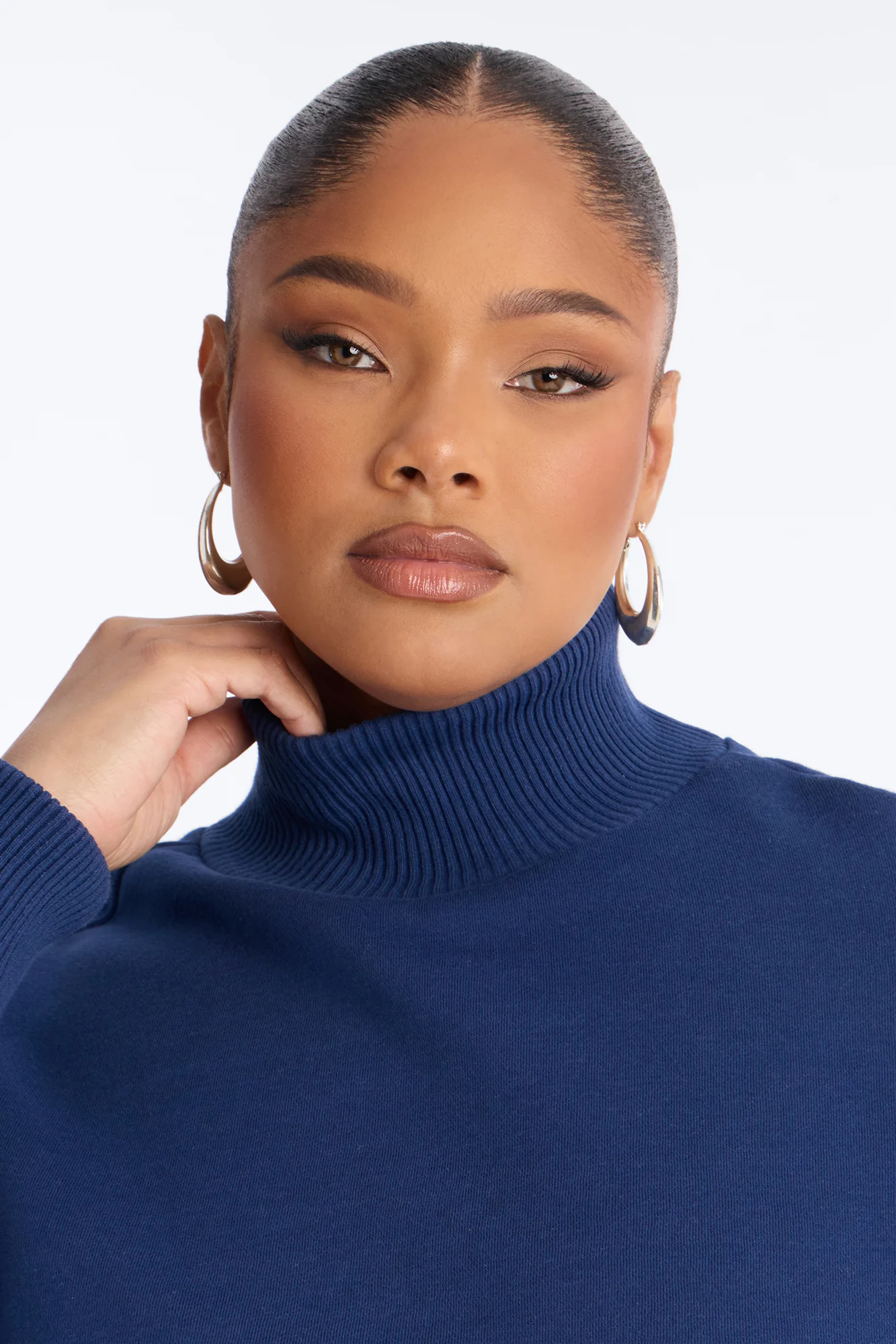 Jada Turtle Neck Fleece Sweatshirt - Navy - Image 7
