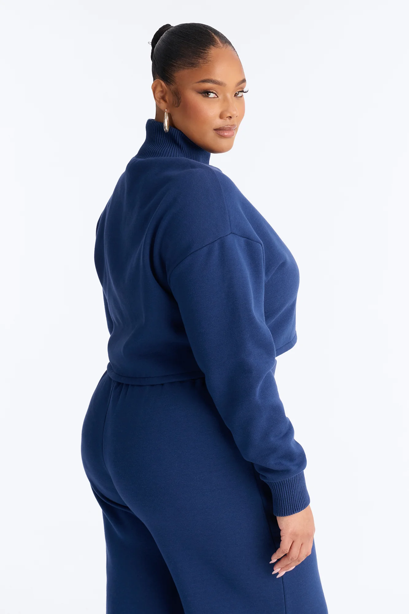 Jada Turtle Neck Fleece Sweatshirt - Navy - Image 8
