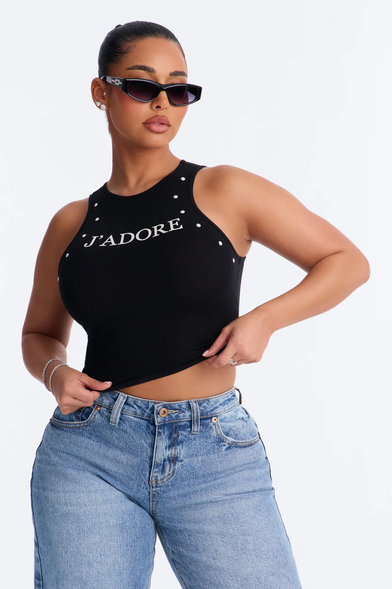J'adore Studded Tank Top - Black