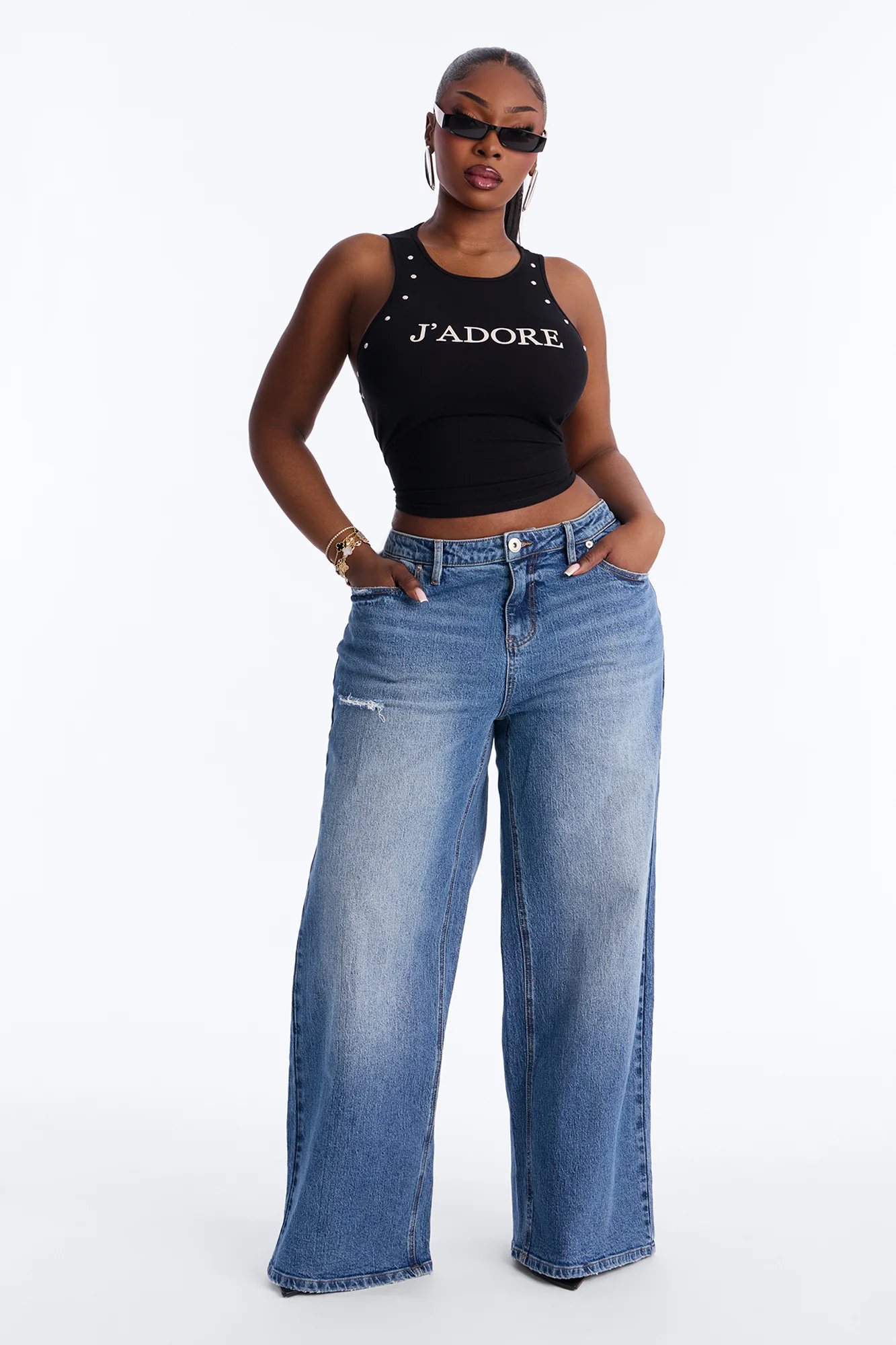 J'adore Studded Tank Top - Black - Image 6