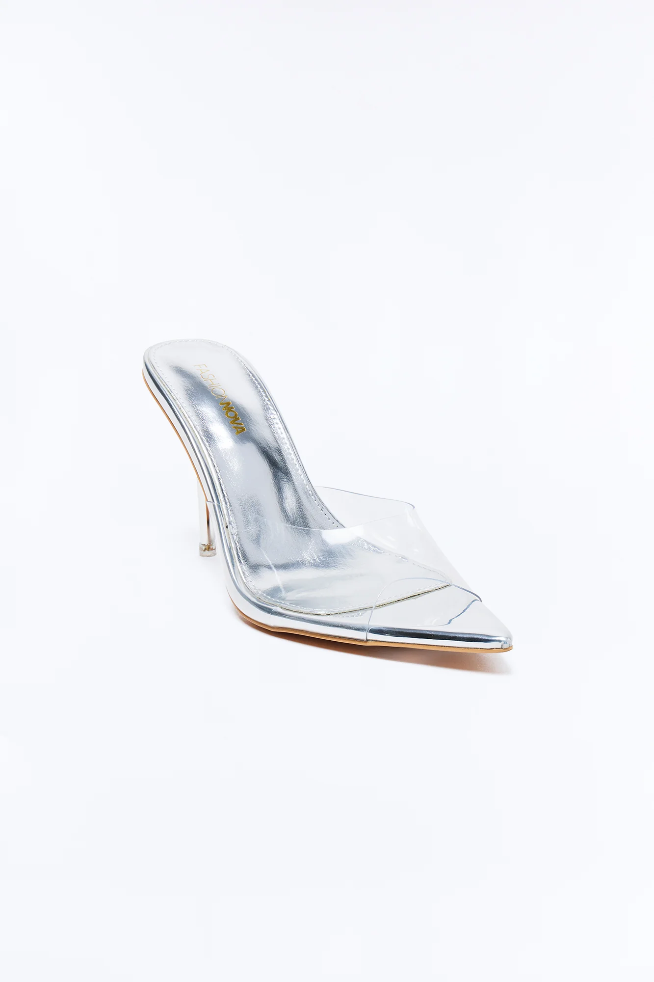 Jammi Clear Strap Stiletto Heels - Silver - Image 2