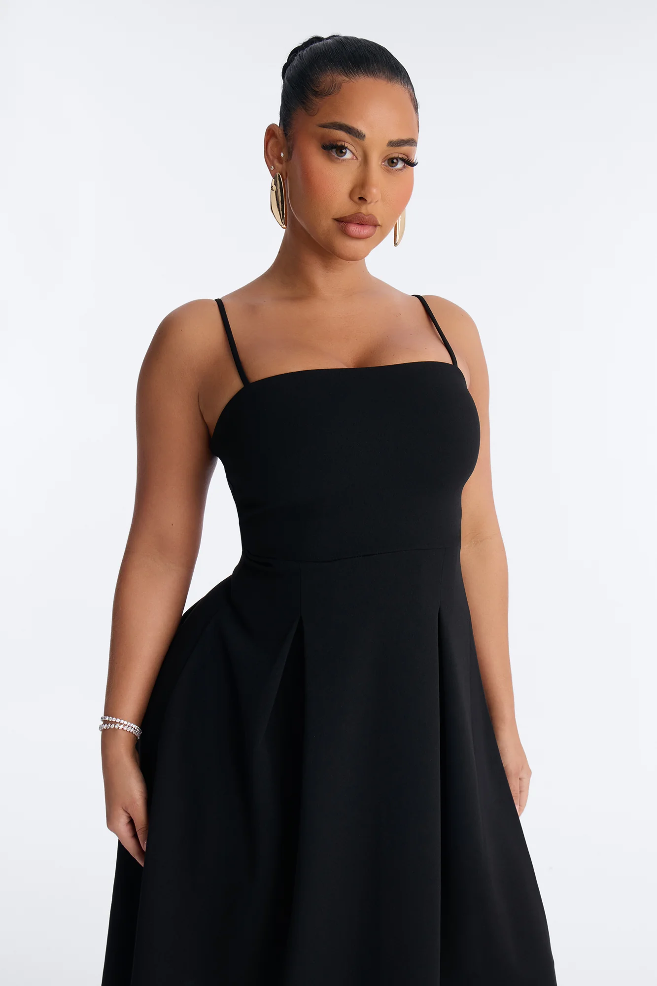 Janae Pleated Midi Dress 2 Piece Set - Black - Image 6