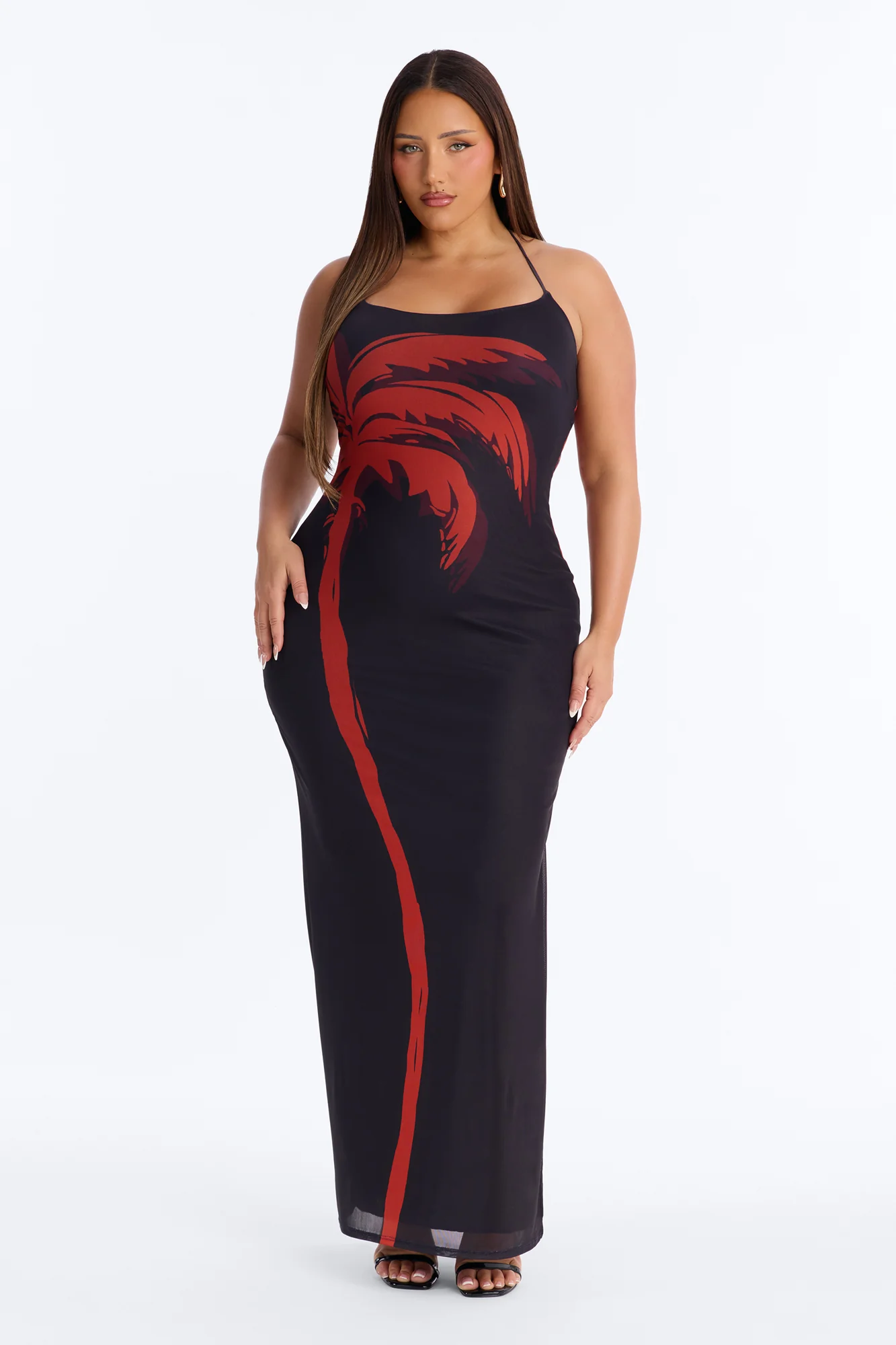 Janelle Printed Mesh Maxi Dress - Black/combo - Image 5