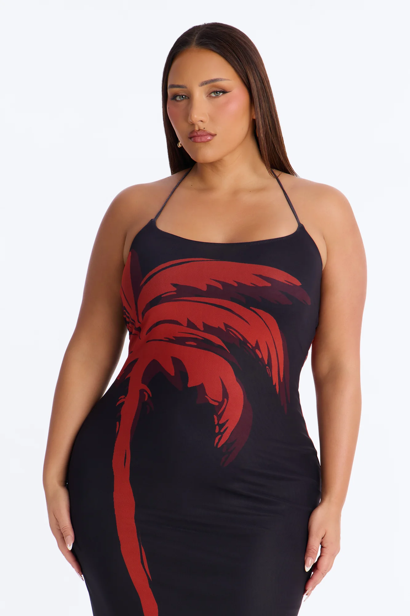 Janelle Printed Mesh Maxi Dress - Black/combo - Image 6