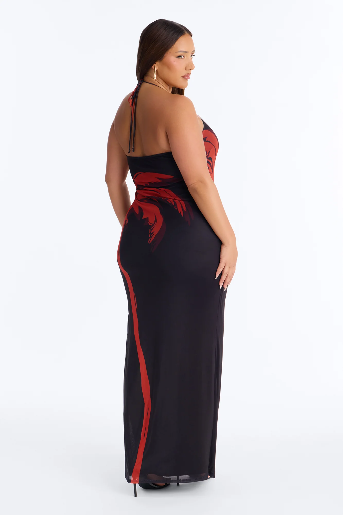 Janelle Printed Mesh Maxi Dress - Black/combo - Image 7