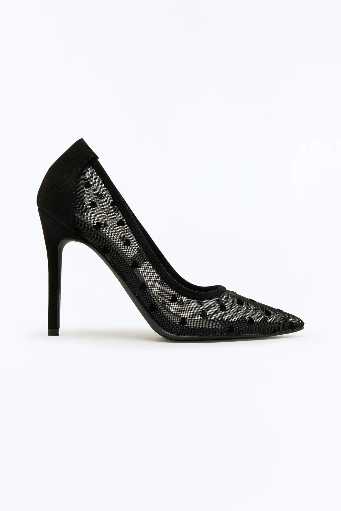 Jar Of Hearts Mesh Pumps - Black
