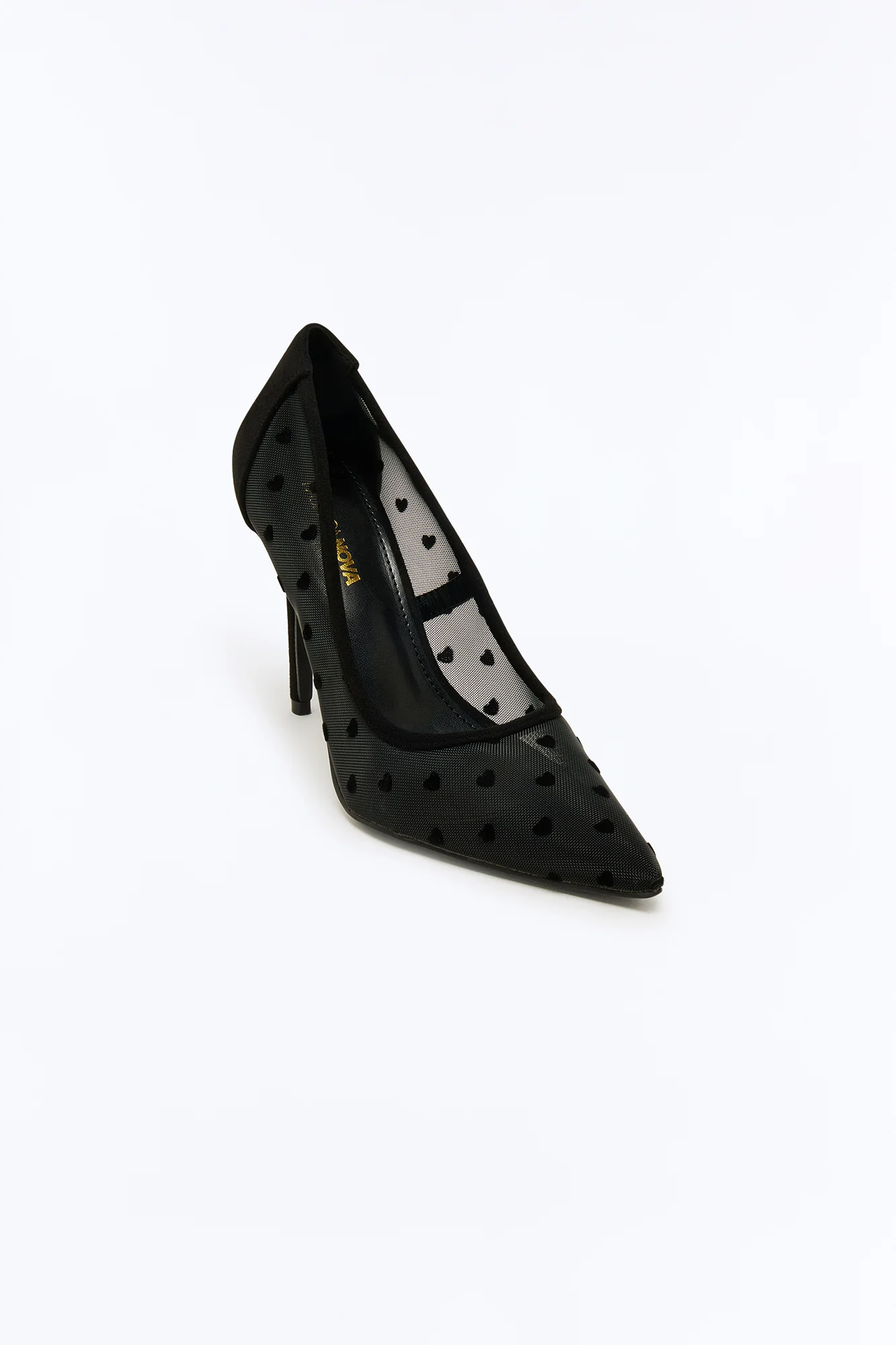 Jar Of Hearts Mesh Pumps - Black - Image 2