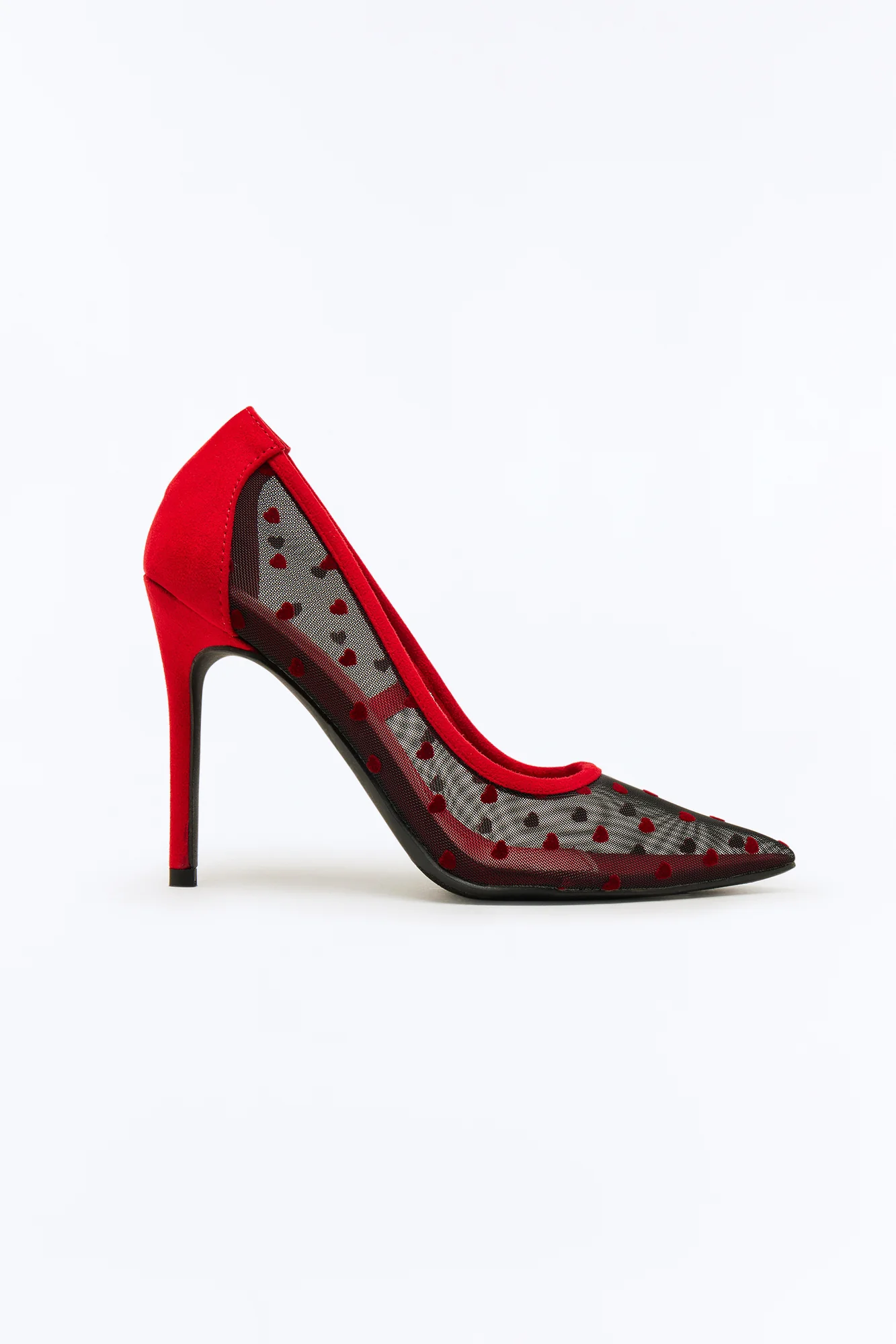Jar Of Hearts Mesh Pumps - Red
