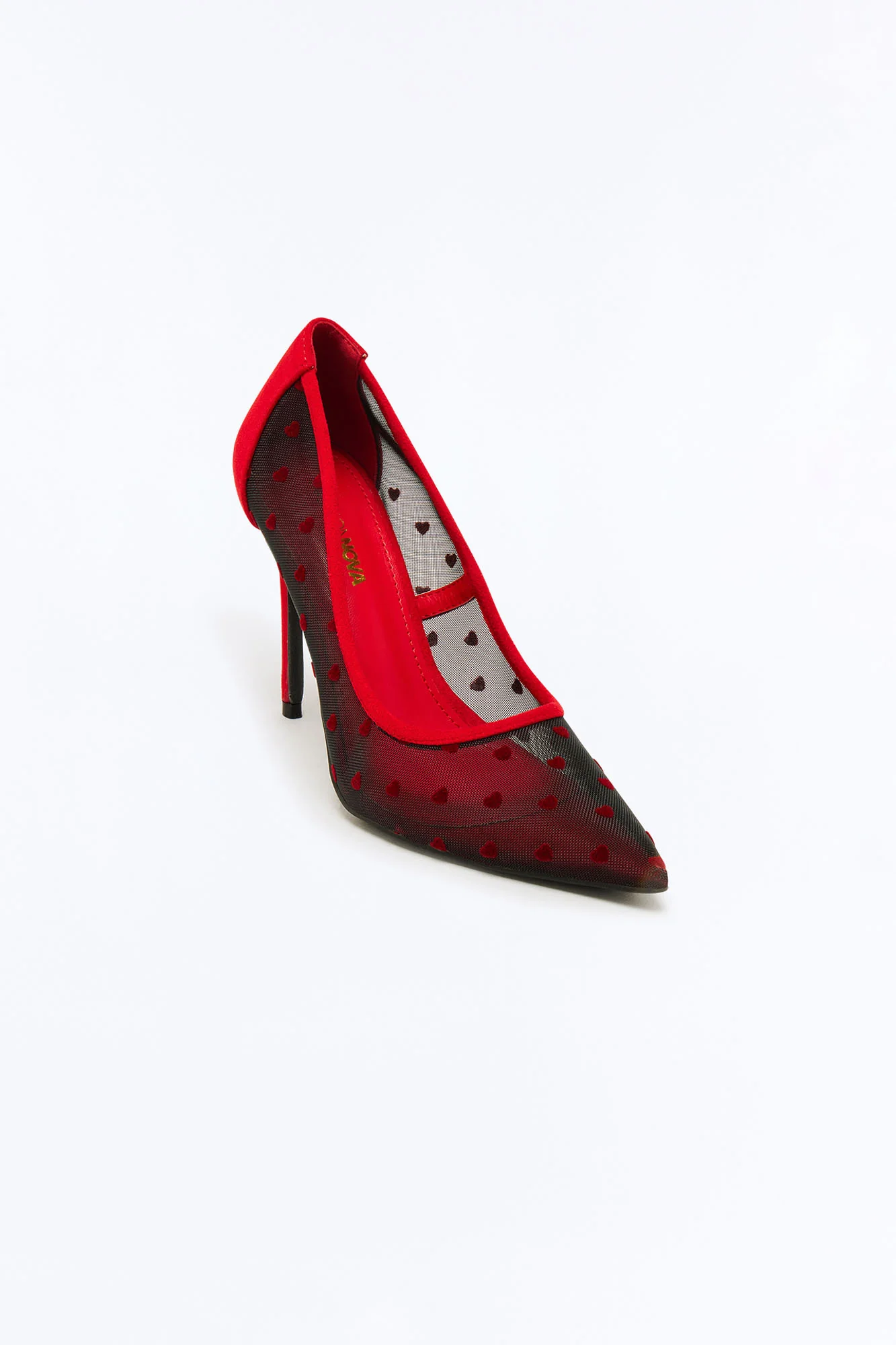 Jar Of Hearts Mesh Pumps - Red - Image 2