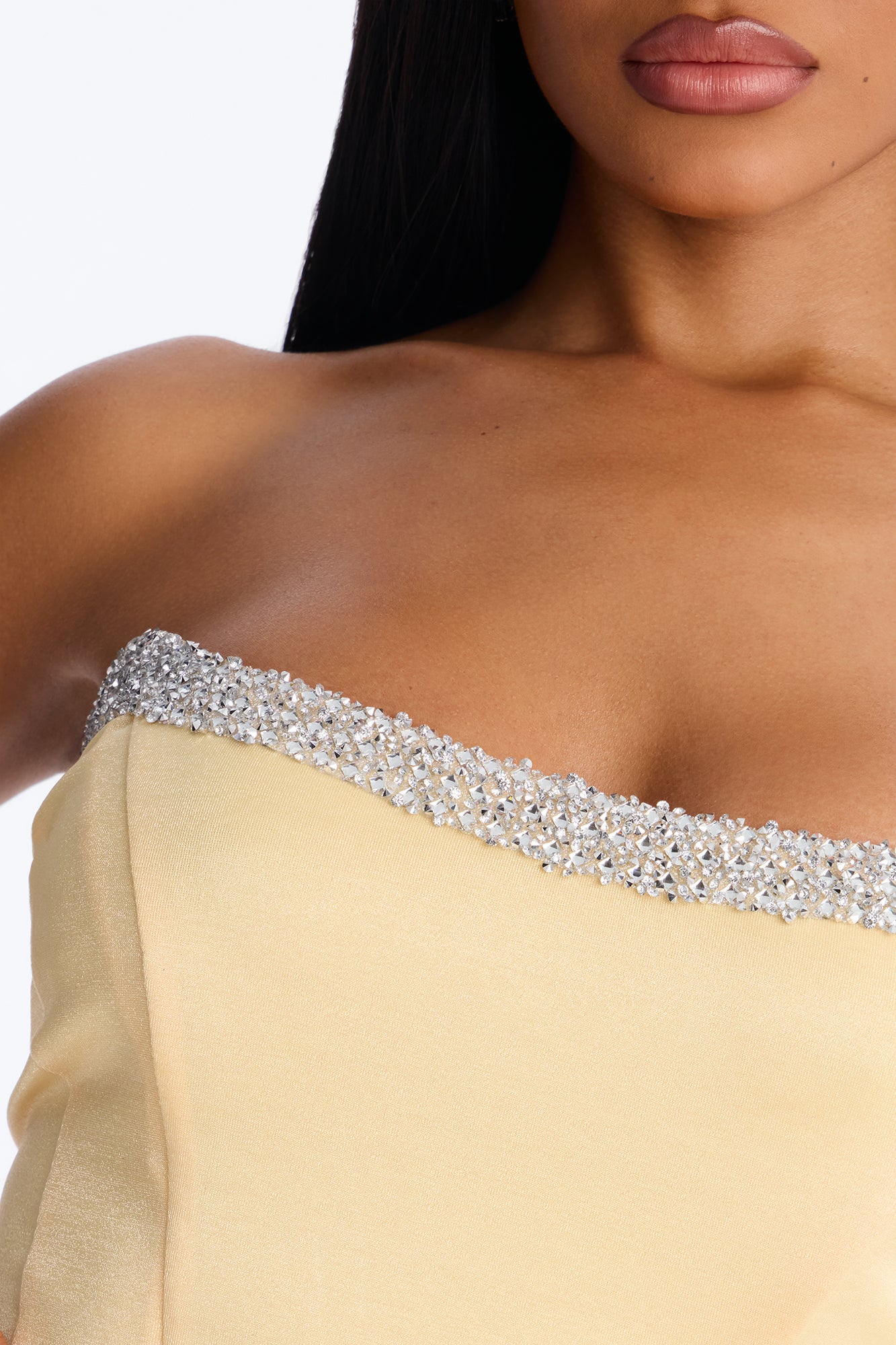 Jasmine Corset Metallic Gown - Yellow - Image 3