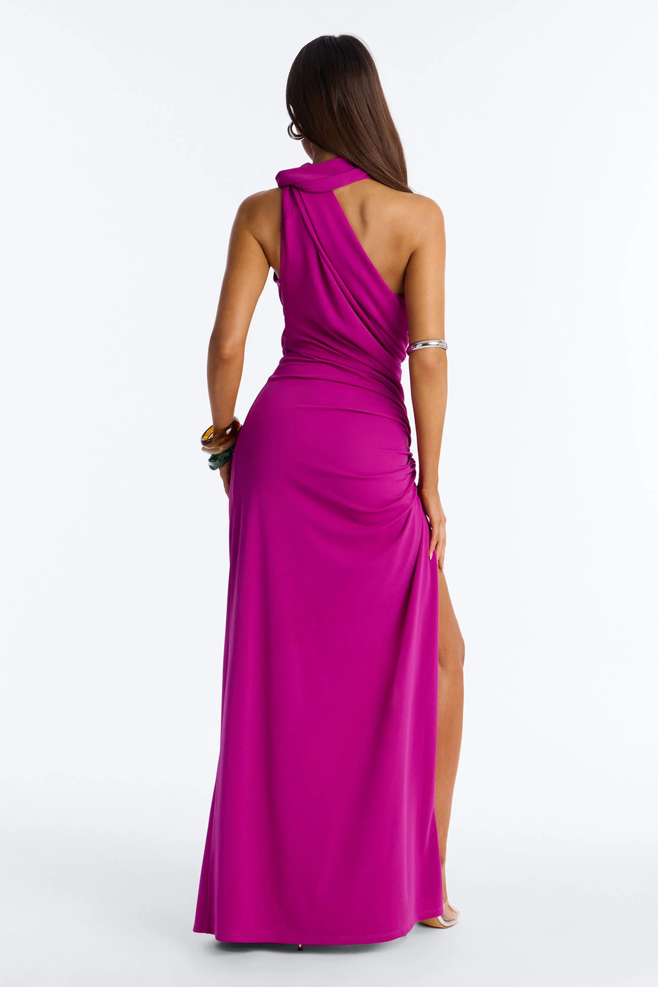 Jasmyn High Slit Maxi Dress - Magenta - Image 4
