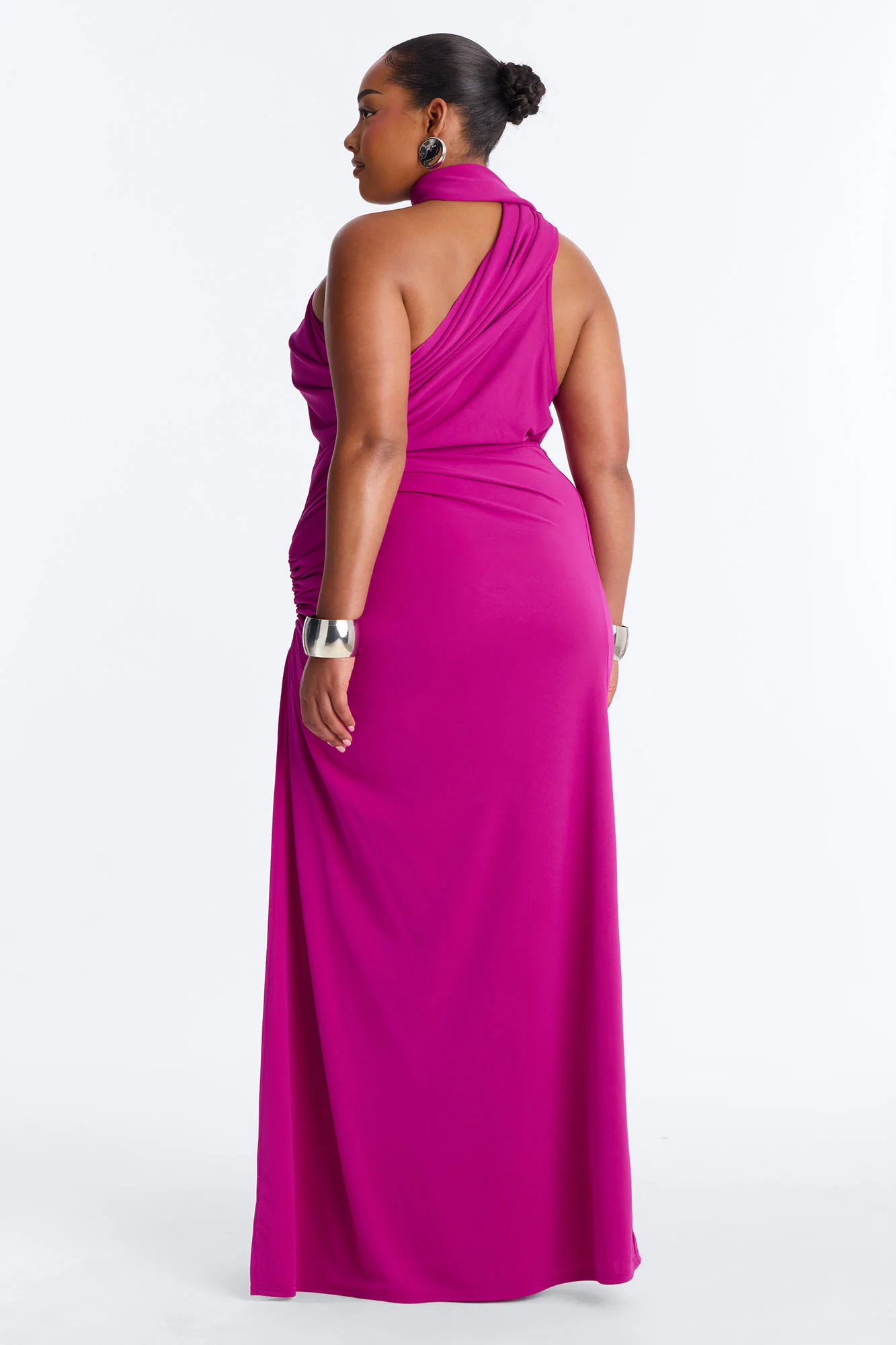 Jasmyn High Slit Maxi Dress - Magenta - Image 8