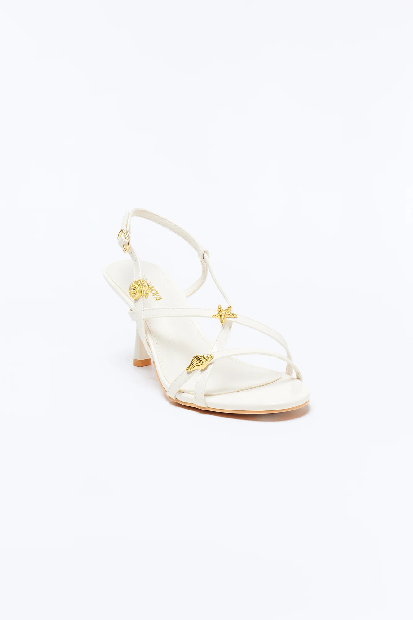 Jassy Hardware Slingback Heels - White - Image 2