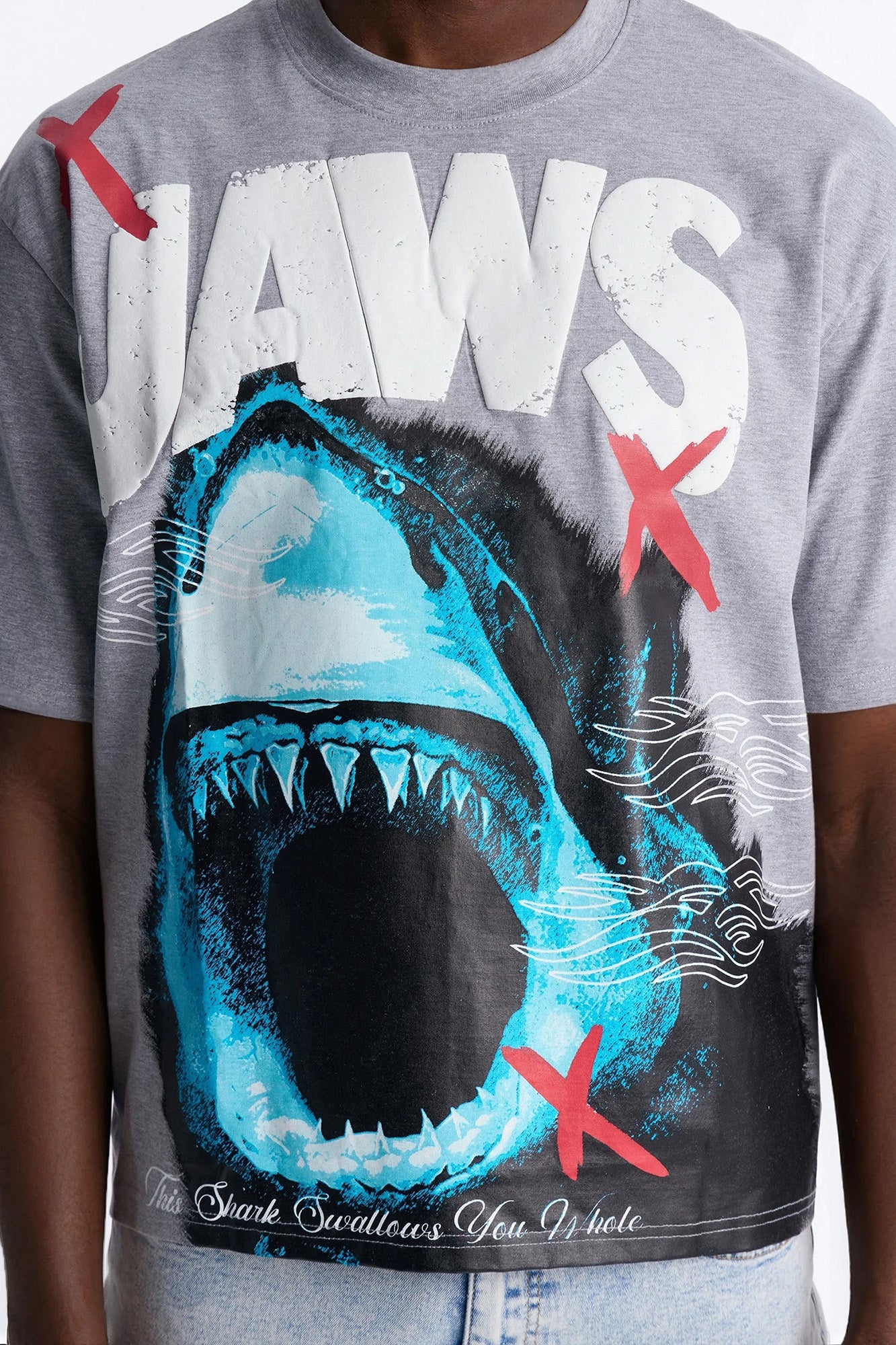 Jaws Gonna Need A Bigger Boat Short Sleeve Tee - Grey - Image 3