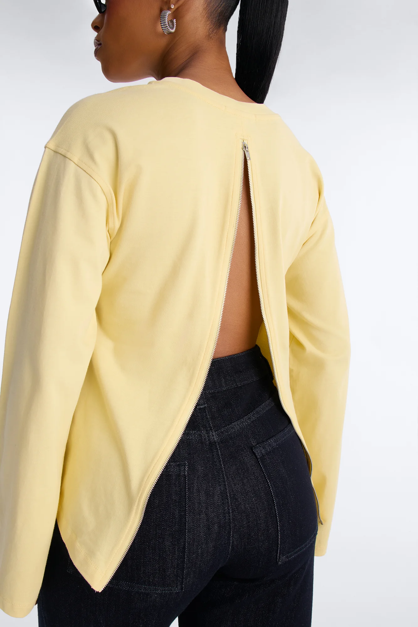 Jayden Fitted Shirt Long Sleeve T-Shirt - Butter Yellow - Image 4