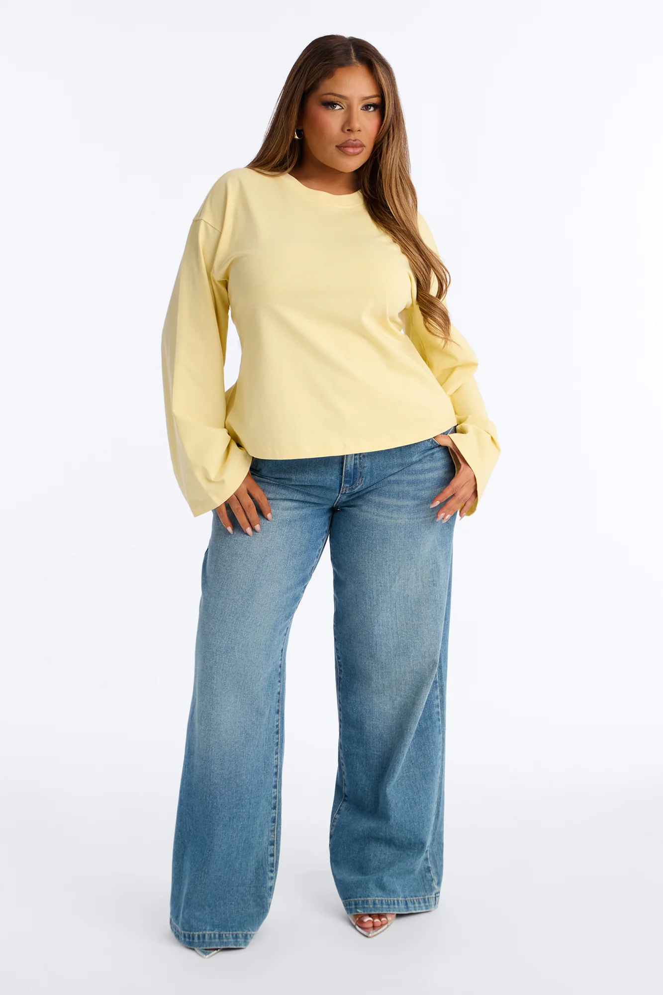 Jayden Fitted Shirt Long Sleeve T-Shirt - Butter Yellow - Image 6