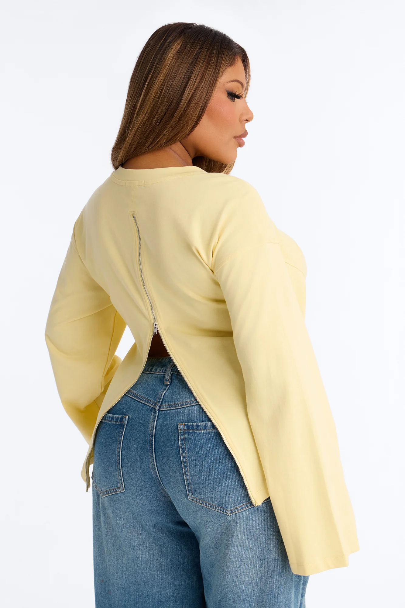 Jayden Fitted Shirt Long Sleeve T-Shirt - Butter Yellow - Image 7