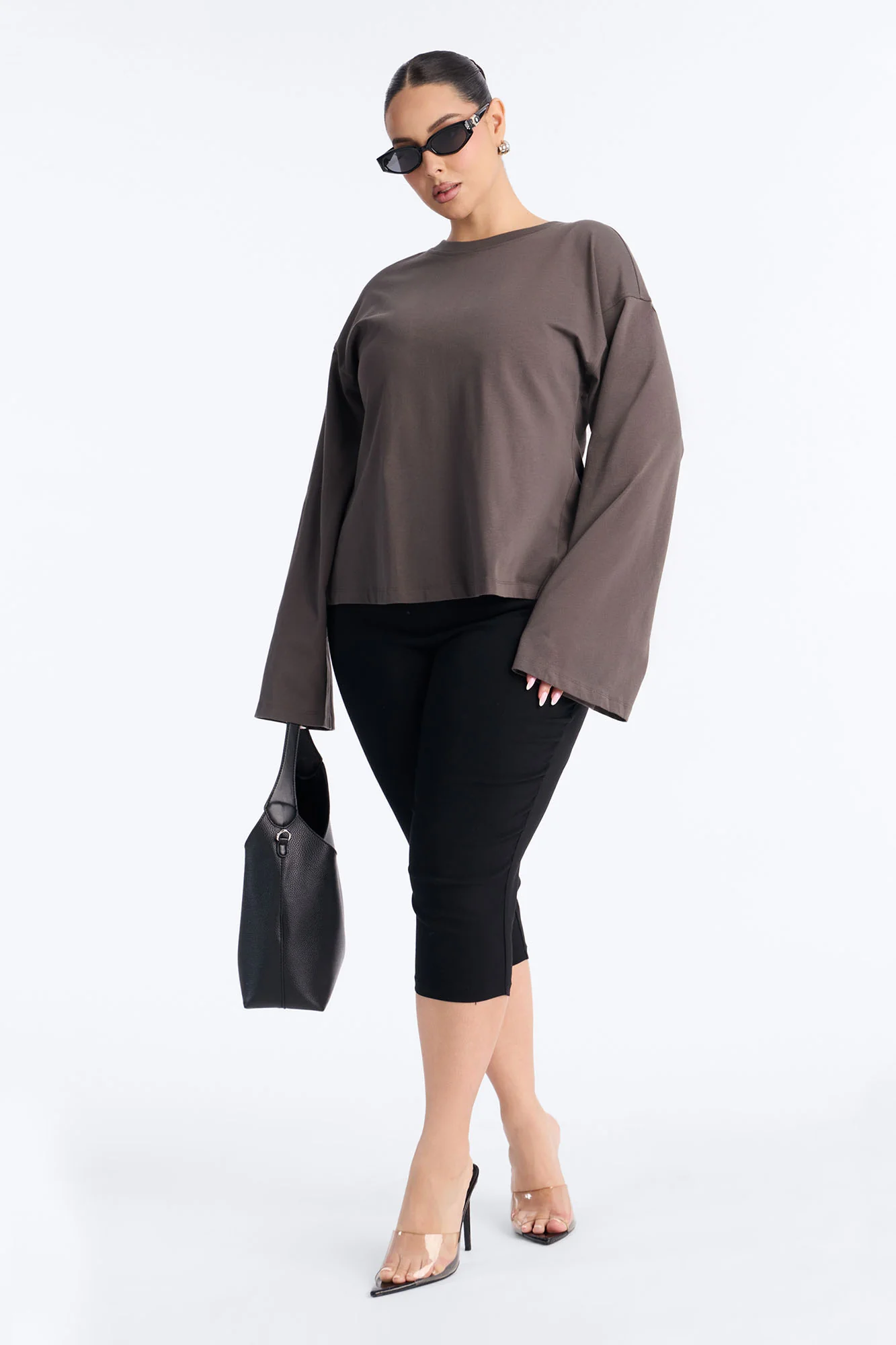 Jayden Fitted Shirt Long Sleeve T-Shirt - Charcoal - Image 5