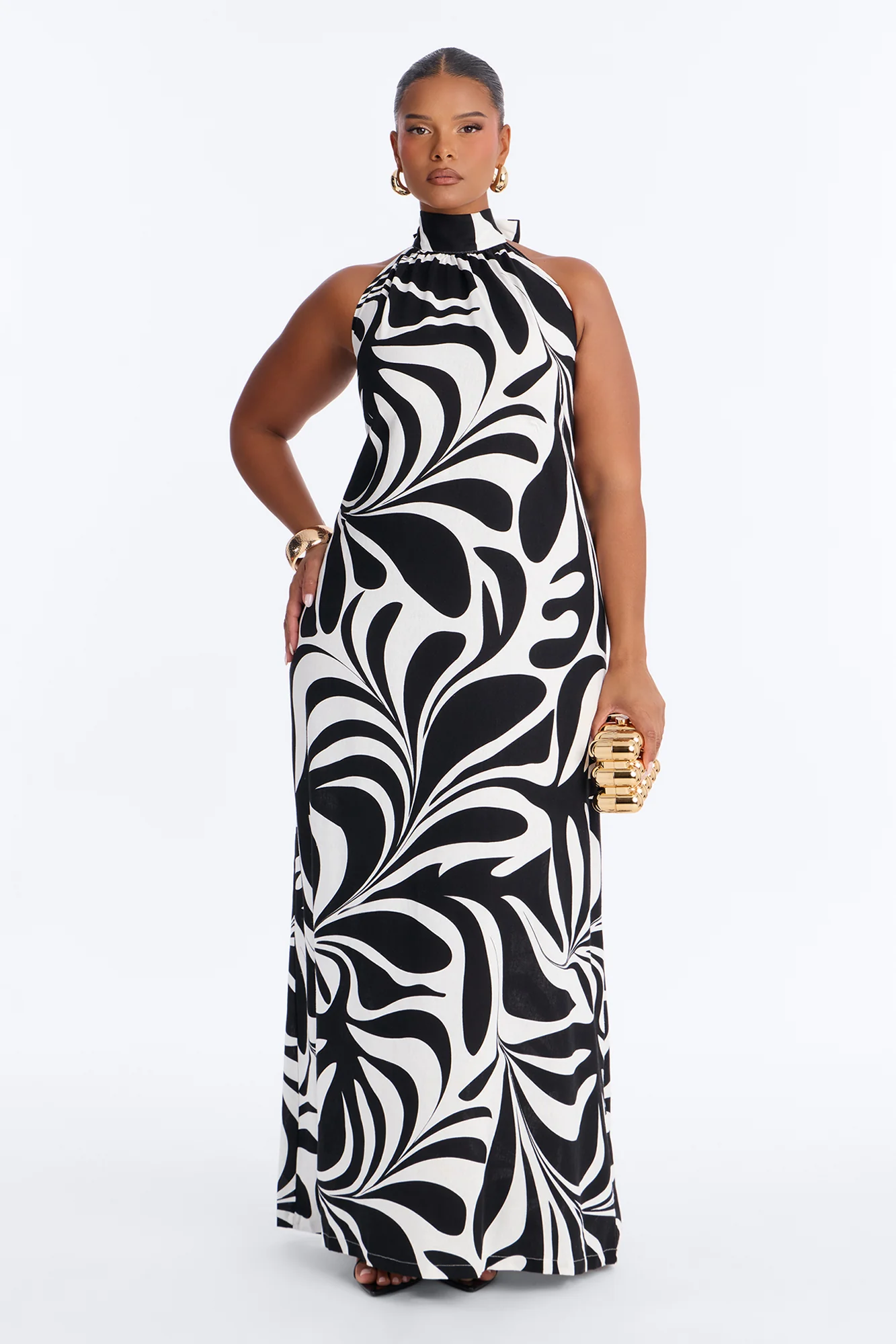 Jazlyn Printed Linen Maxi Dress - Black/combo - Image 4