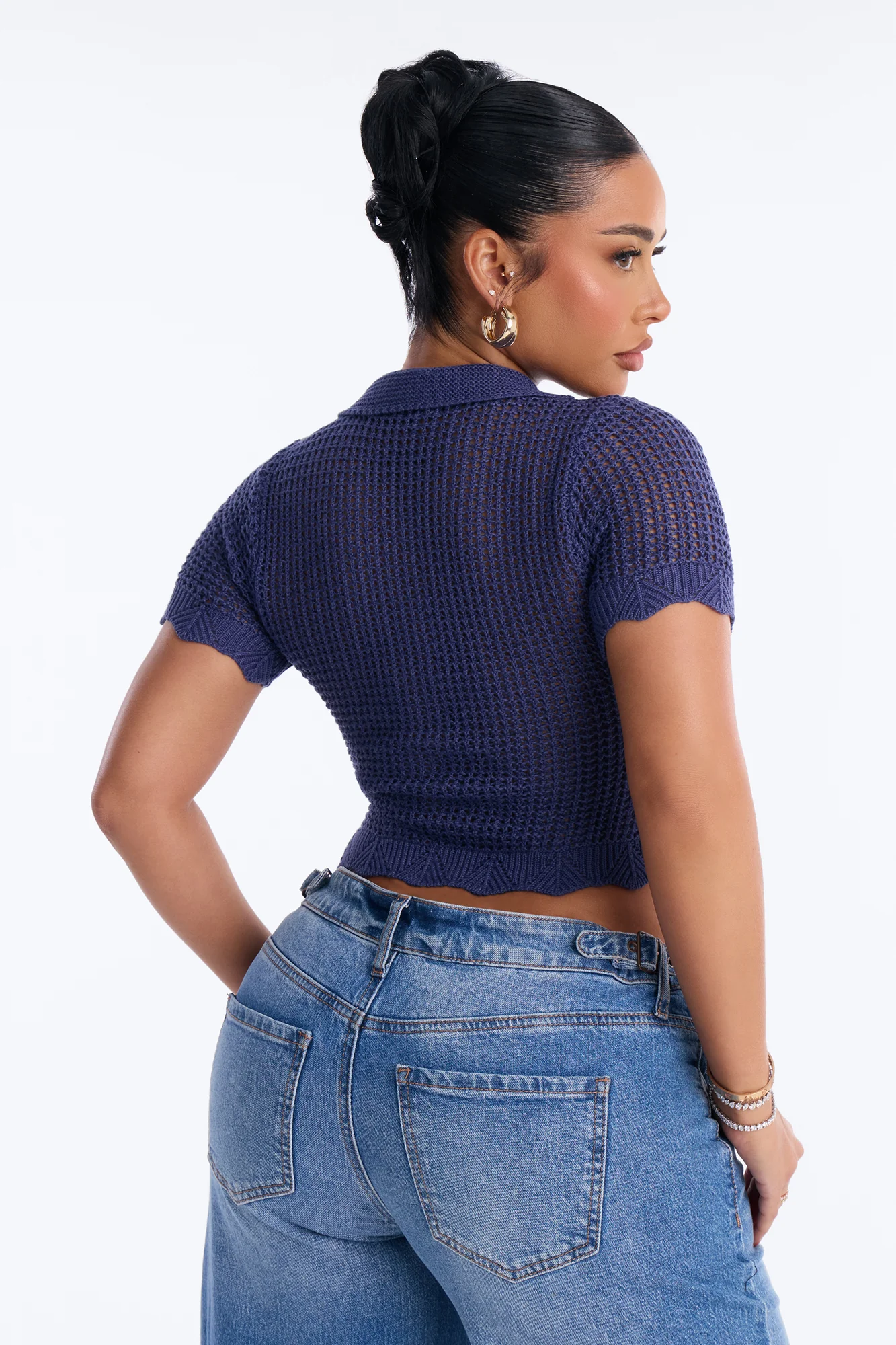 Jazzy Sweater Shirt - Navy - Image 3