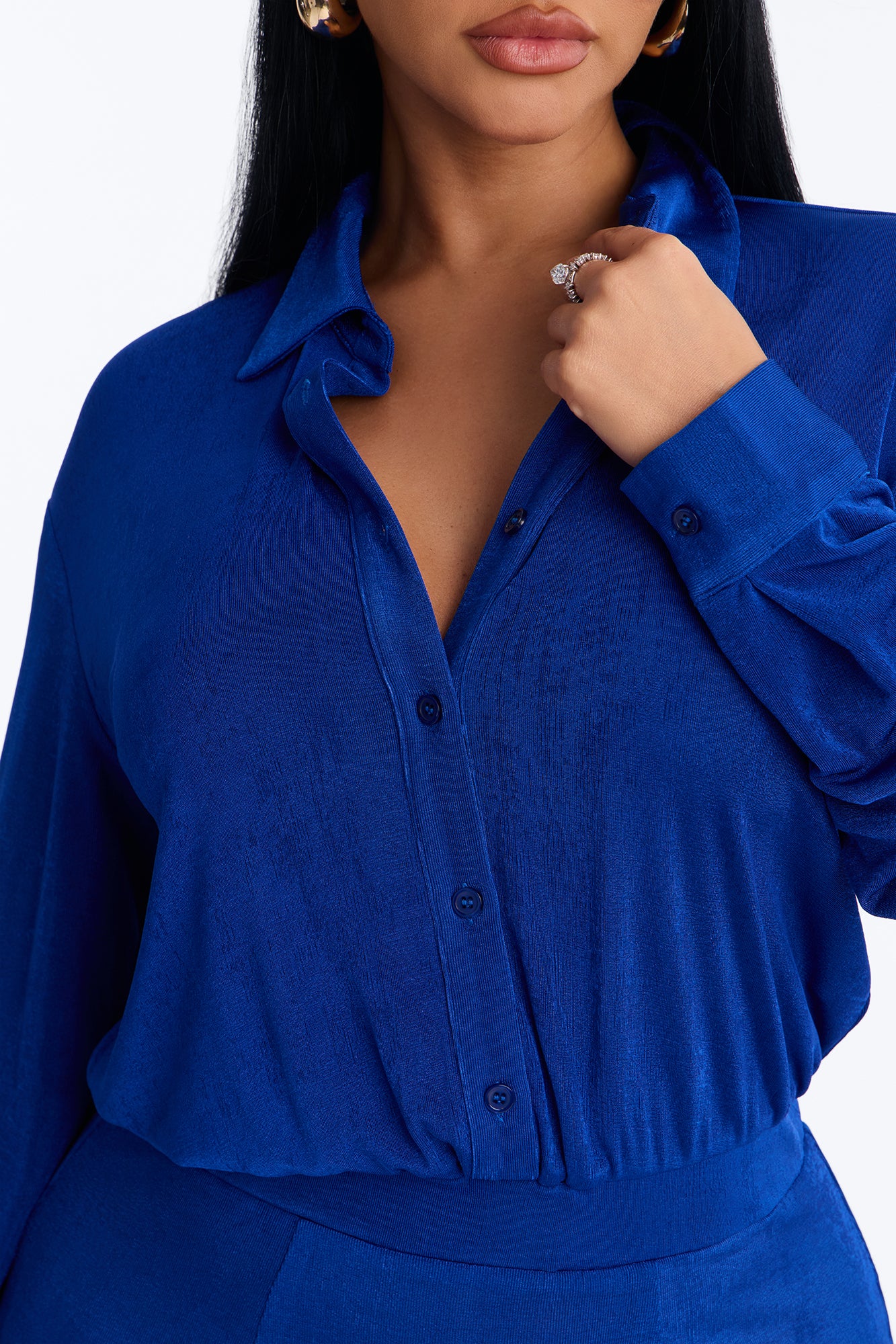 Jemma Slinky Midi Dress - Blue - Image 3