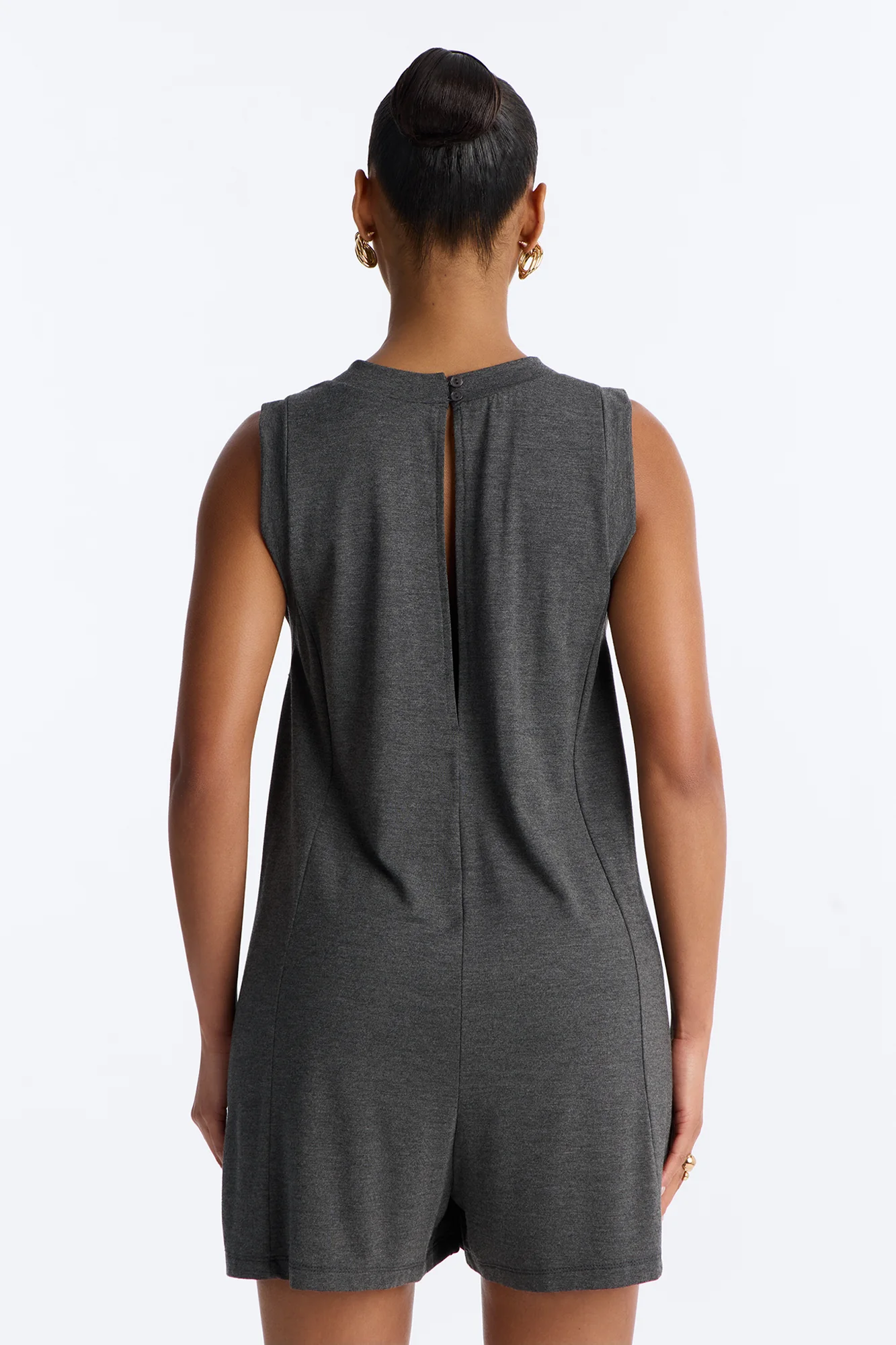 Jen High Neck Romper - Charcoal - Image 4