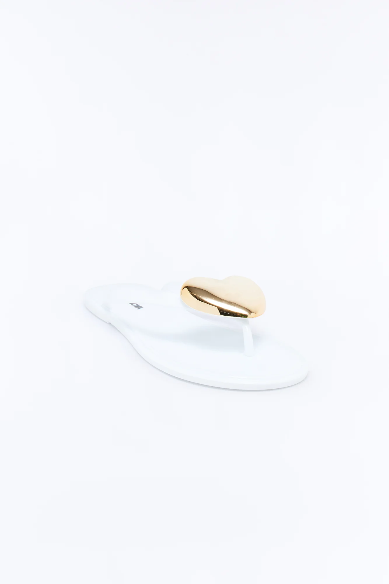 Jenna Heart Flip Flops - White - Image 2