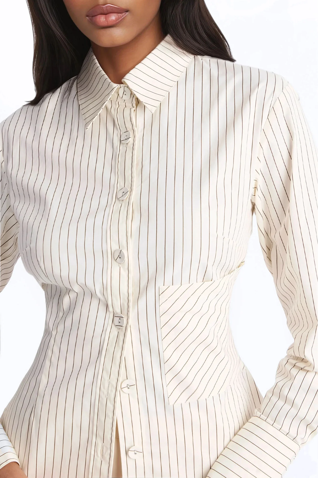 Jenna Pinstripe Poplin Shirt - Cream/combo - Image 4