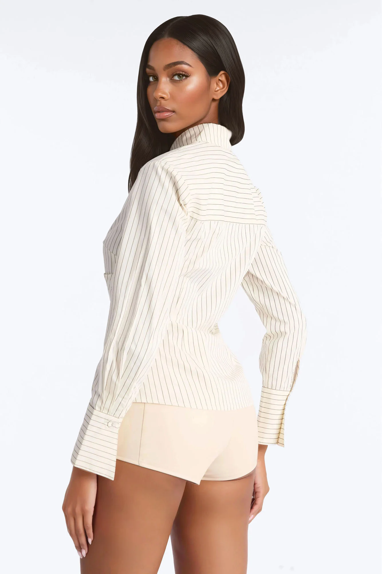 Jenna Pinstripe Poplin Shirt - Cream/combo - Image 5