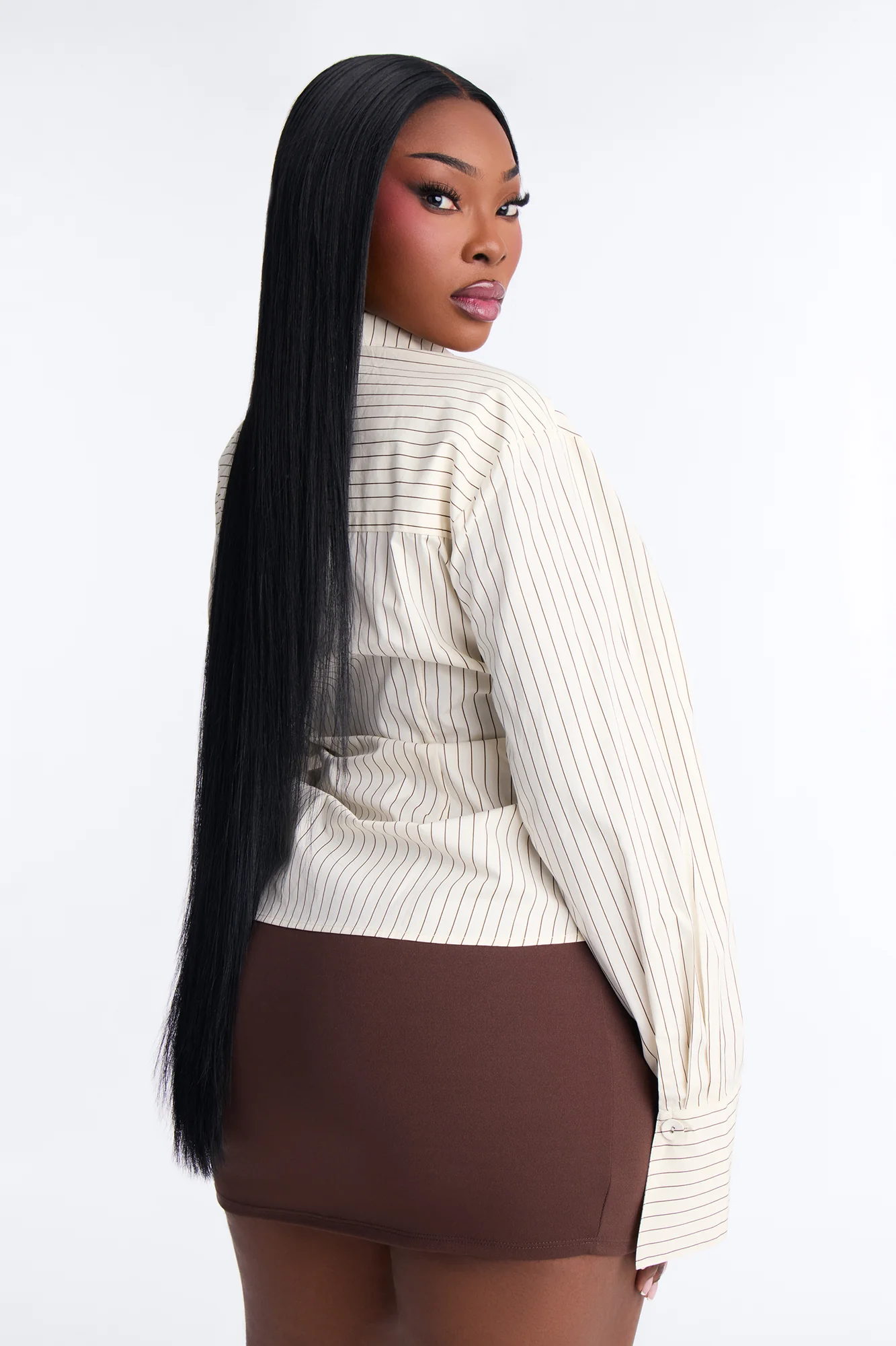 Jenna Pinstripe Poplin Shirt - Cream/combo - Image 9
