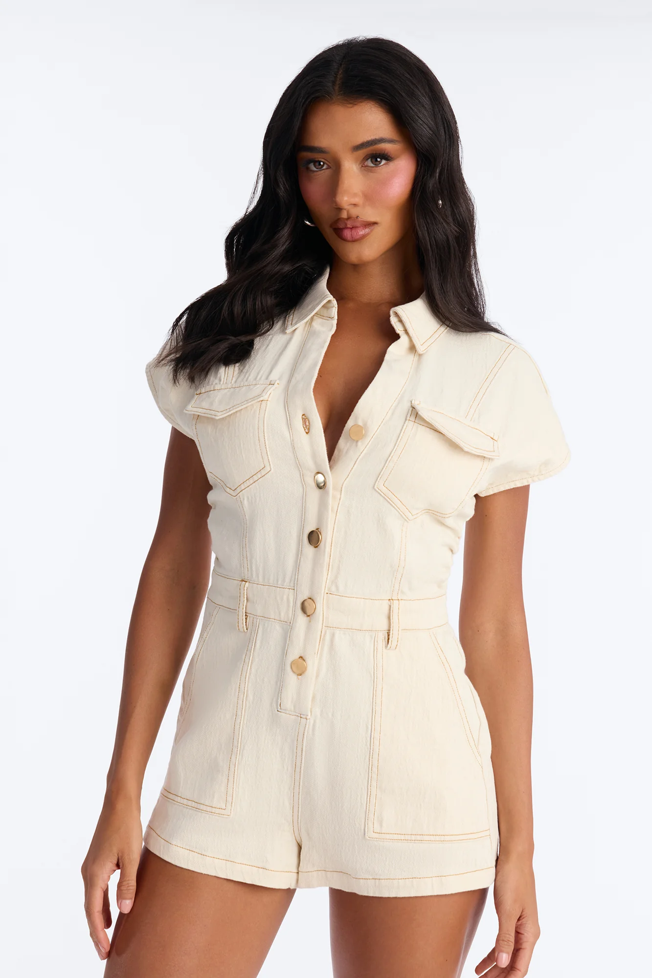 Jenni Denim Romper - Natural - Image 2