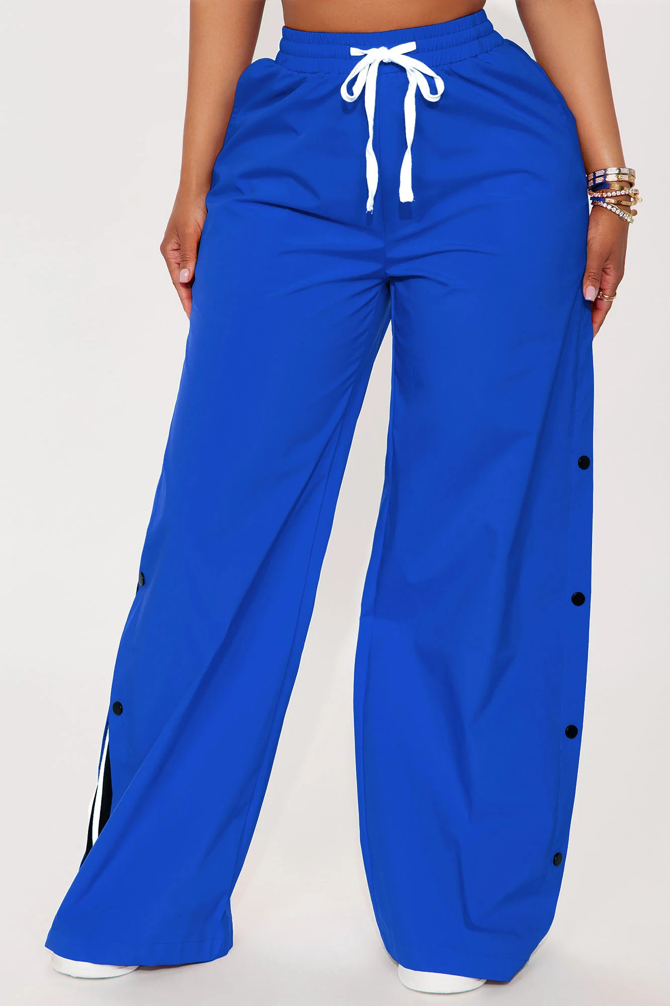 Jennie Snap Button Track Pant - Blue