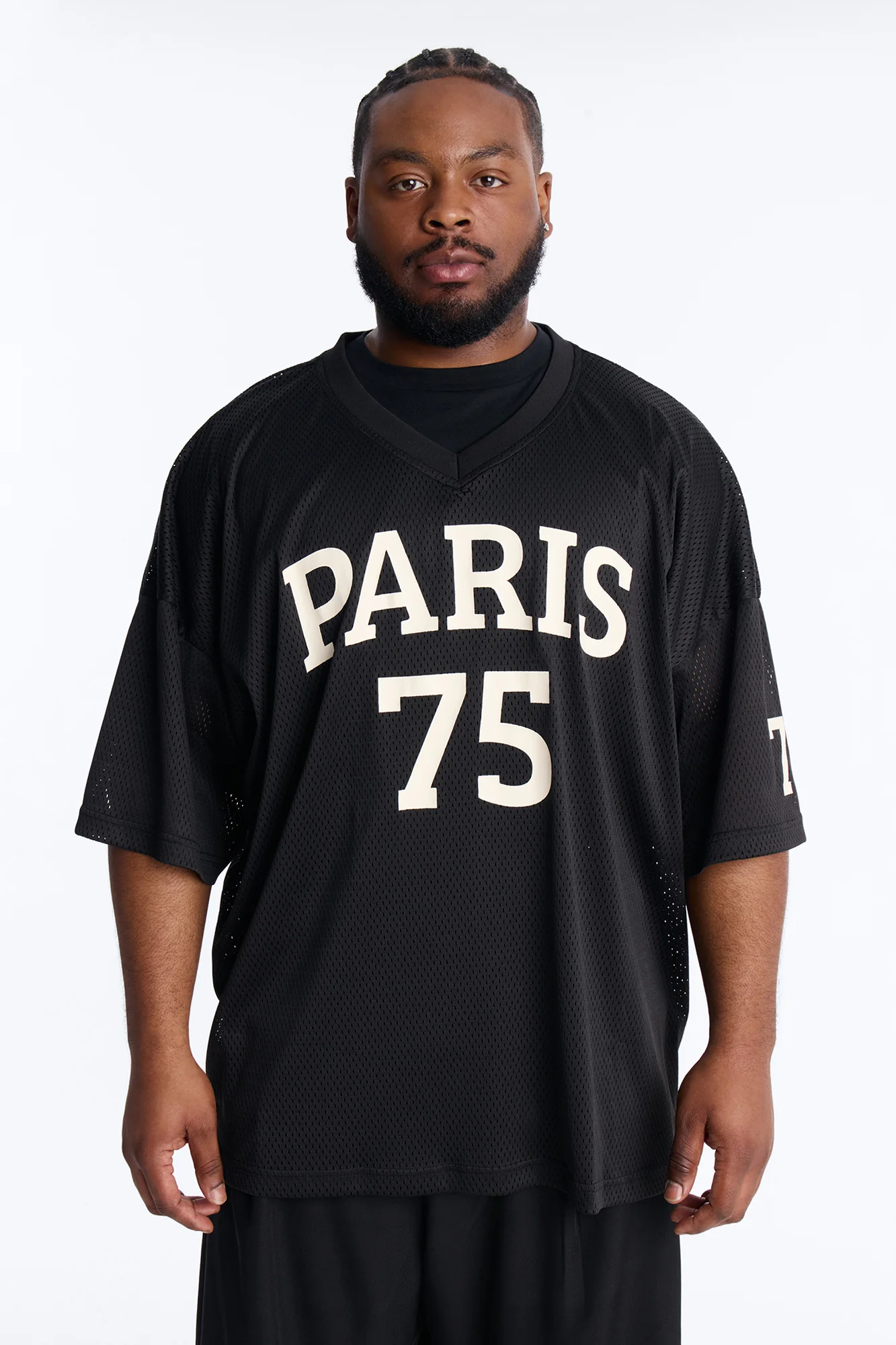 Jersey Fit Paris 75 V-Neck Shirt - Black - Image 5